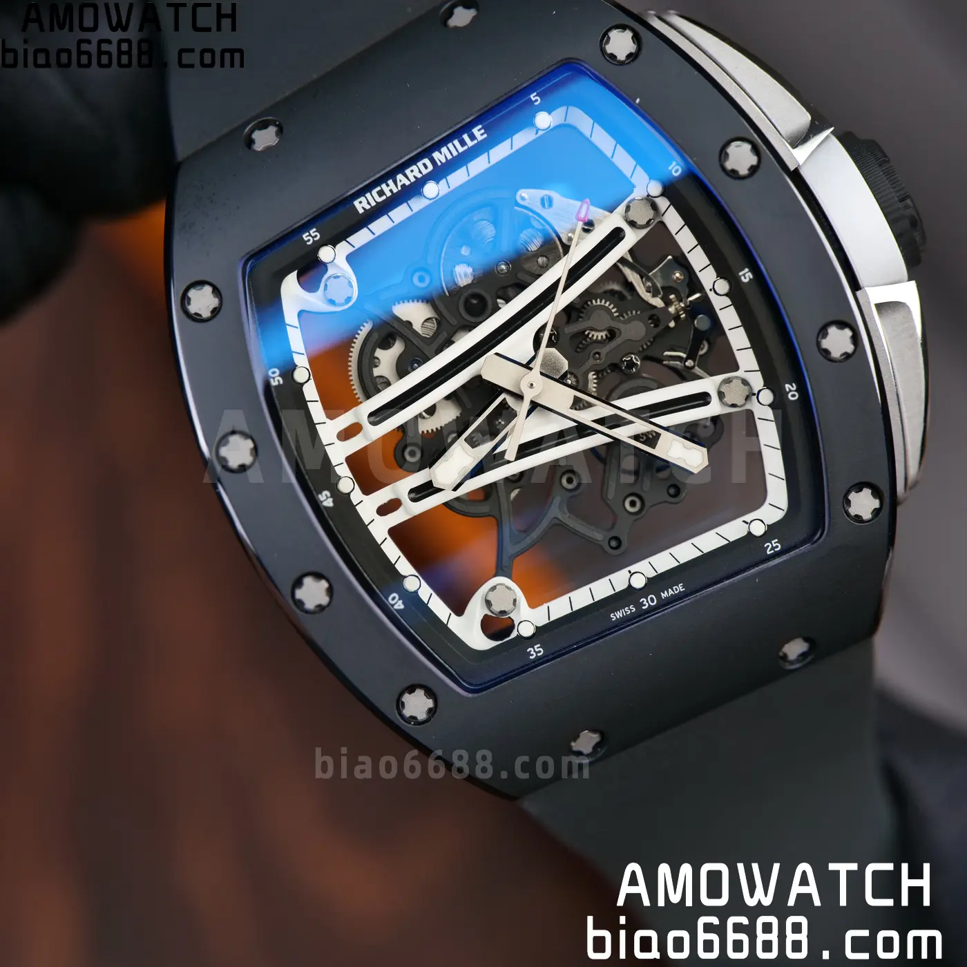 RICHARD MILLE RM61-01 RM6101 A9F 1:1 Best Edition Black Bezel White Strap RMUL3 Free Sprung 97 927467796aee5ad 阿默表行AmoWatch