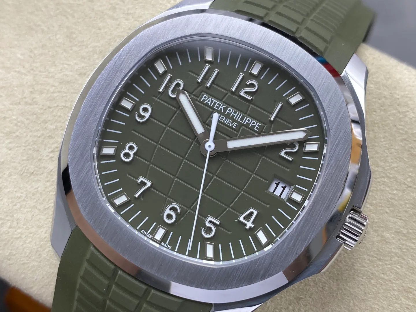 PP Aquanaut 5168G 42mm SS WSF 1:1 Best Edition Green Dial On Green Rubber Strap Super Clone DD330 Weighted 150g 32 92ecb00e6d9a2d7 AMO Watch