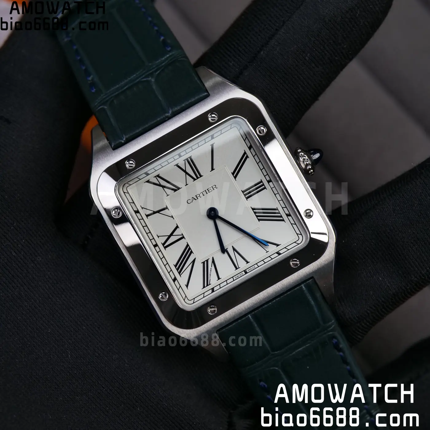 Cartier Santos Dumont WSSA0022 Large F1 Factory 1:1 Best Edition white Dial on Blue Strap Quartz 30 94c3fac6a3927f9 AMO Watch