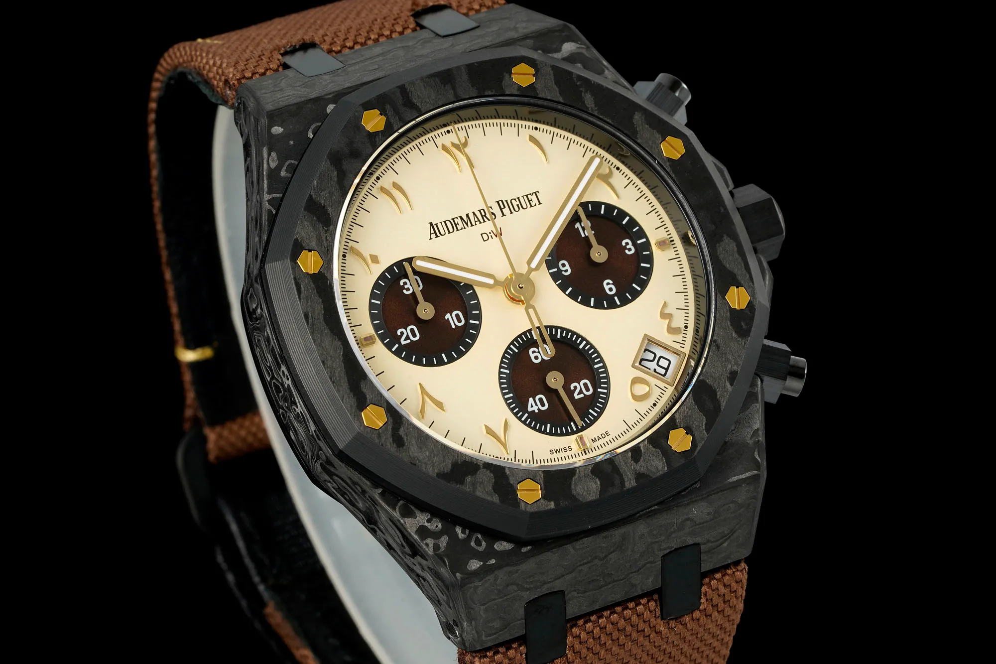AP Royal Oak Chrono DIW 26240 41mm Quartz Fiber/NY Cream Lvory Dial APF SH4401 20 955ed68d187b011 AMO Watch
