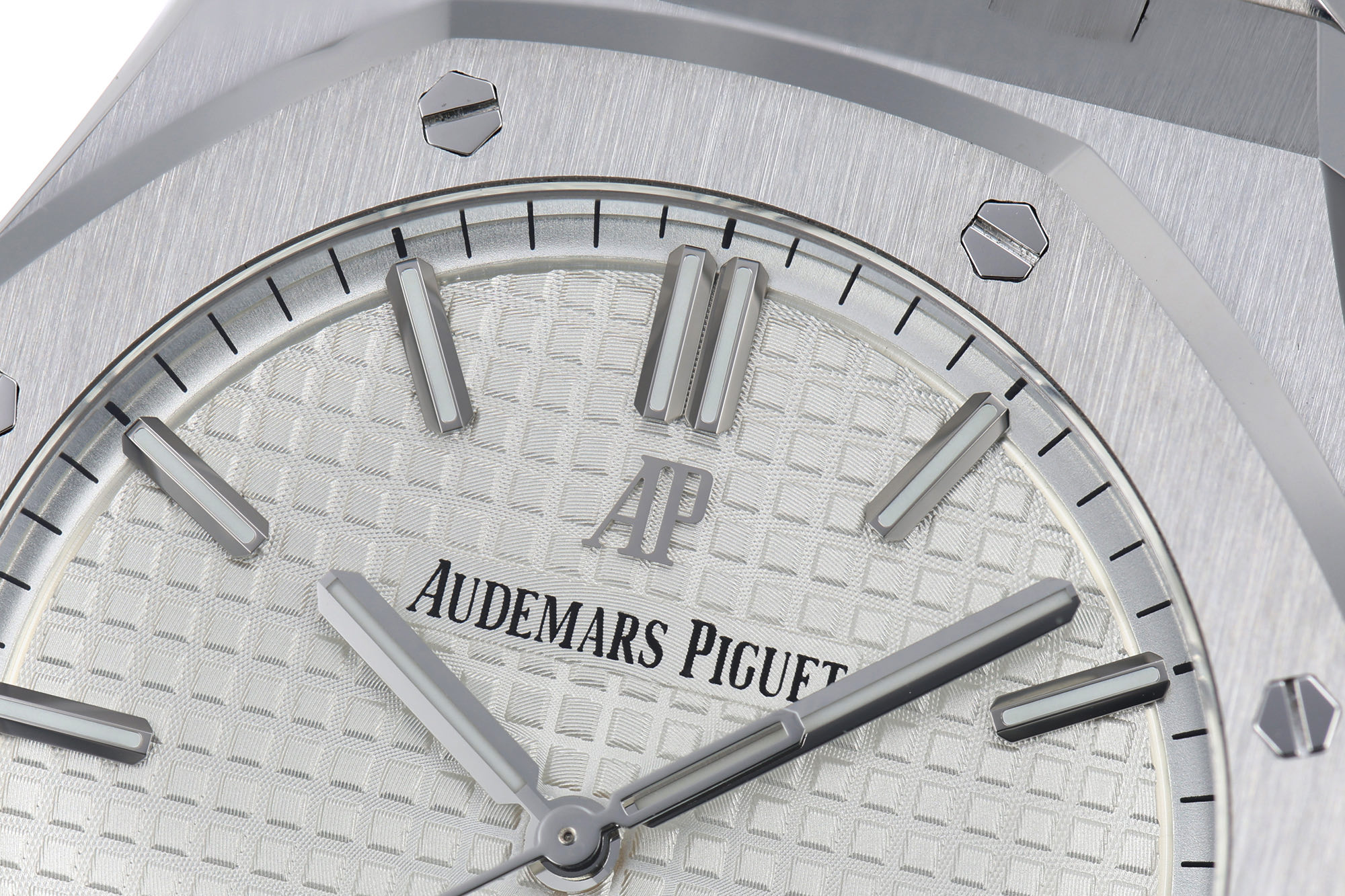 AP Royal Oak 41mm 15500 SS ZF 1:1 Best Edition White Textured Dial on SS Bracelet SA4302 Super Clone V4 (Free Sprung) 22 95649c66af29df2 AMO Watch