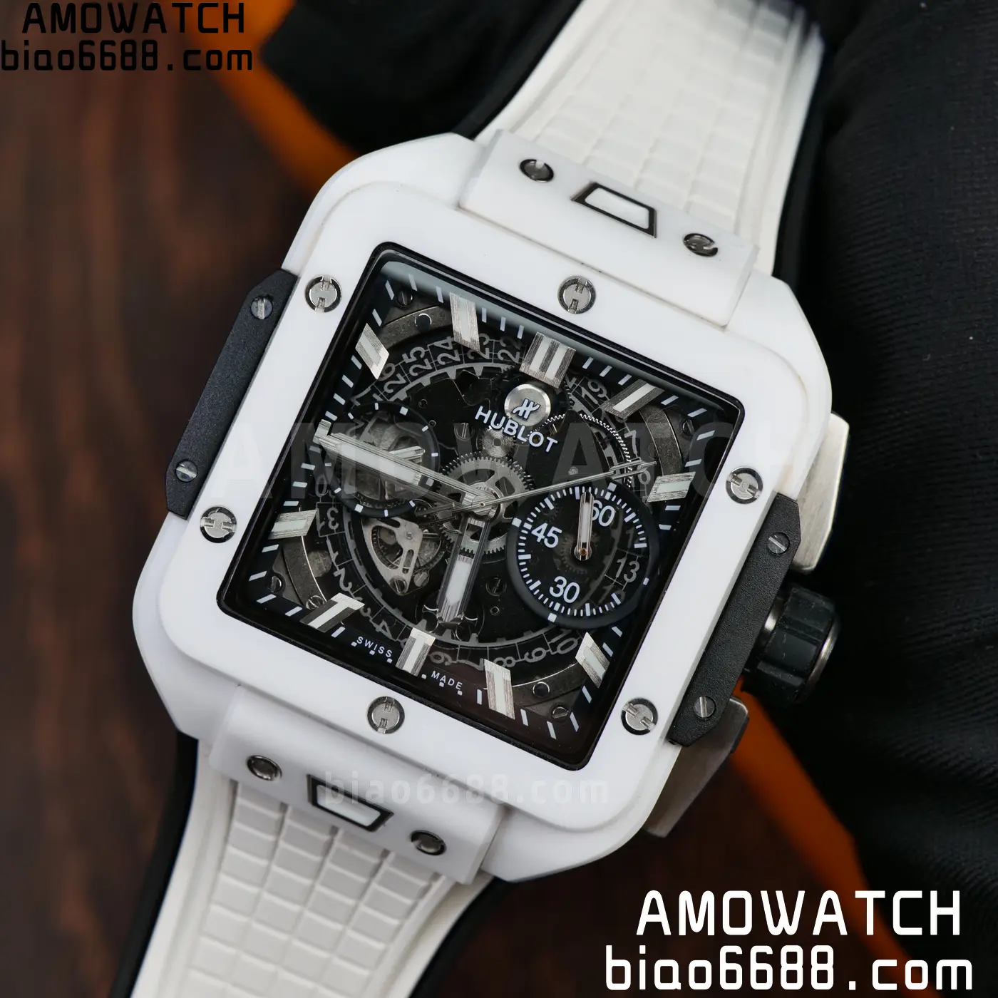 Hublot Square Bang Unico White Ceramic BBF 1:1 Best Edition on Rubber Strap A1280 71 958a92991325254 AMO Watch