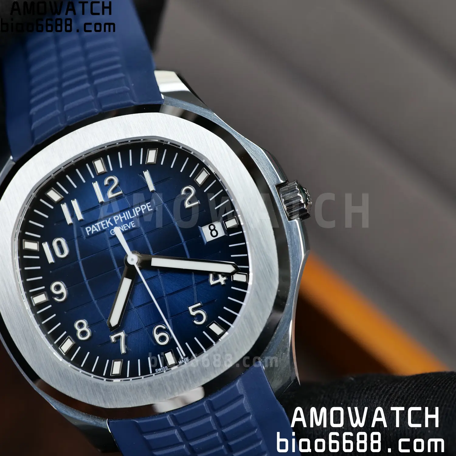 PP Aquanaut 5168G 42mm SS WSF 1:1 Best Edition Blue Dial On Blue Rubber Strap Super Clone DD330 Weighted 150g 82 95e94c9ed45e21c AMO Watch