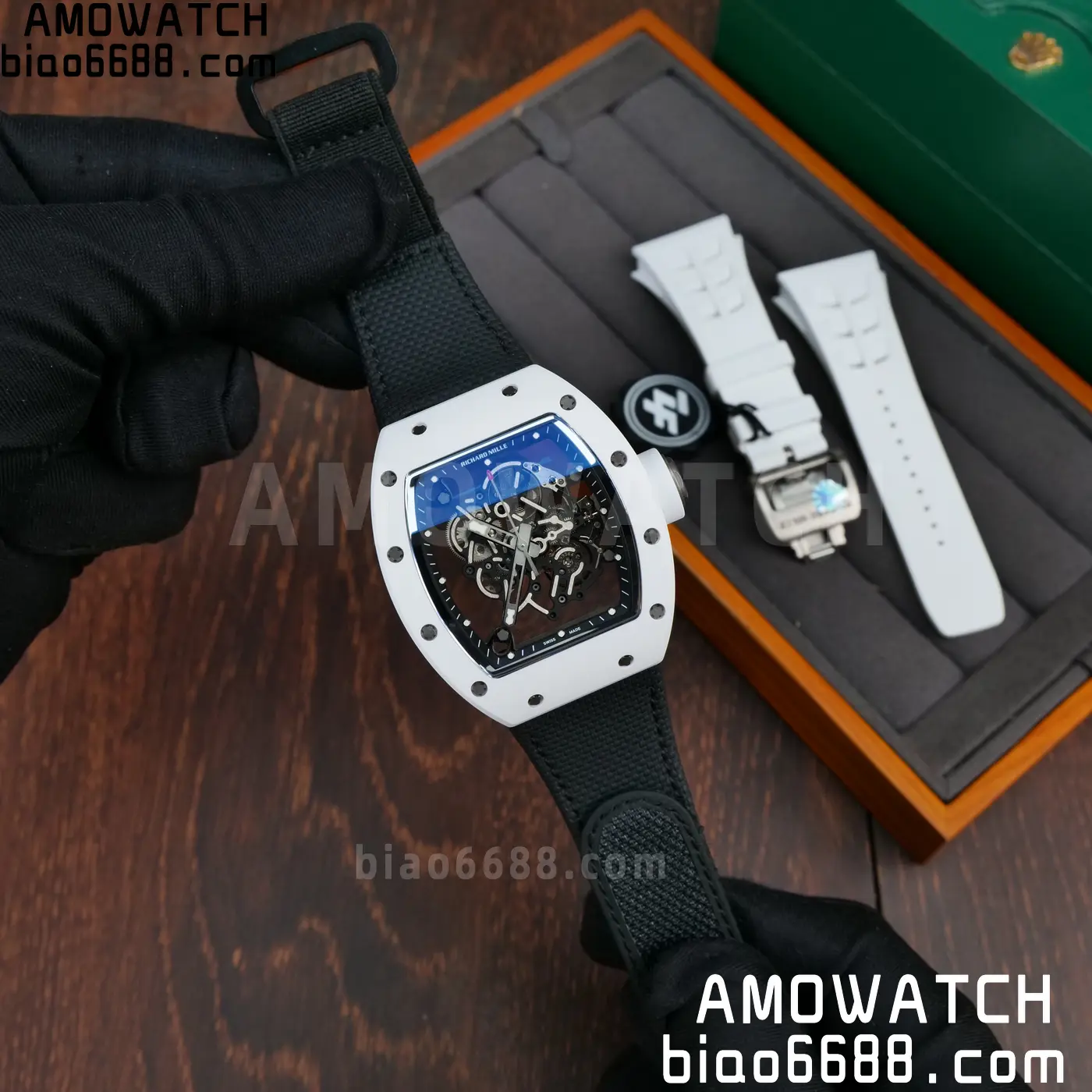 Richard Mille RM055 White Ceramic ZF 1:1 Best Edition on Black Nylon Strap RMUL2 Super Clone V3 59 96324dadcf70a7d AMO Watch