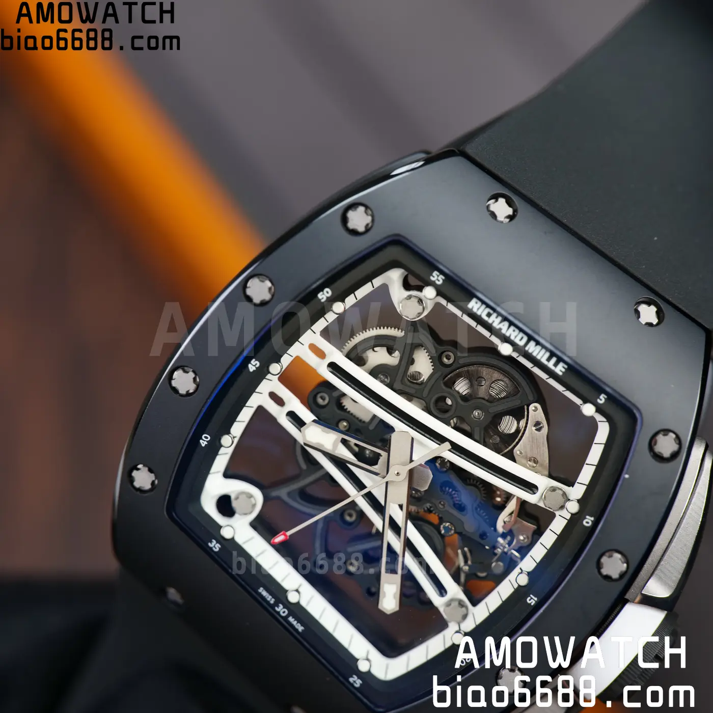 RICHARD MILLE RM61-01 RM6101 A9F 1:1 Best Edition Black Bezel White Strap RMUL3 Free Sprung 101 9822f33120c626b 阿默表行AmoWatch