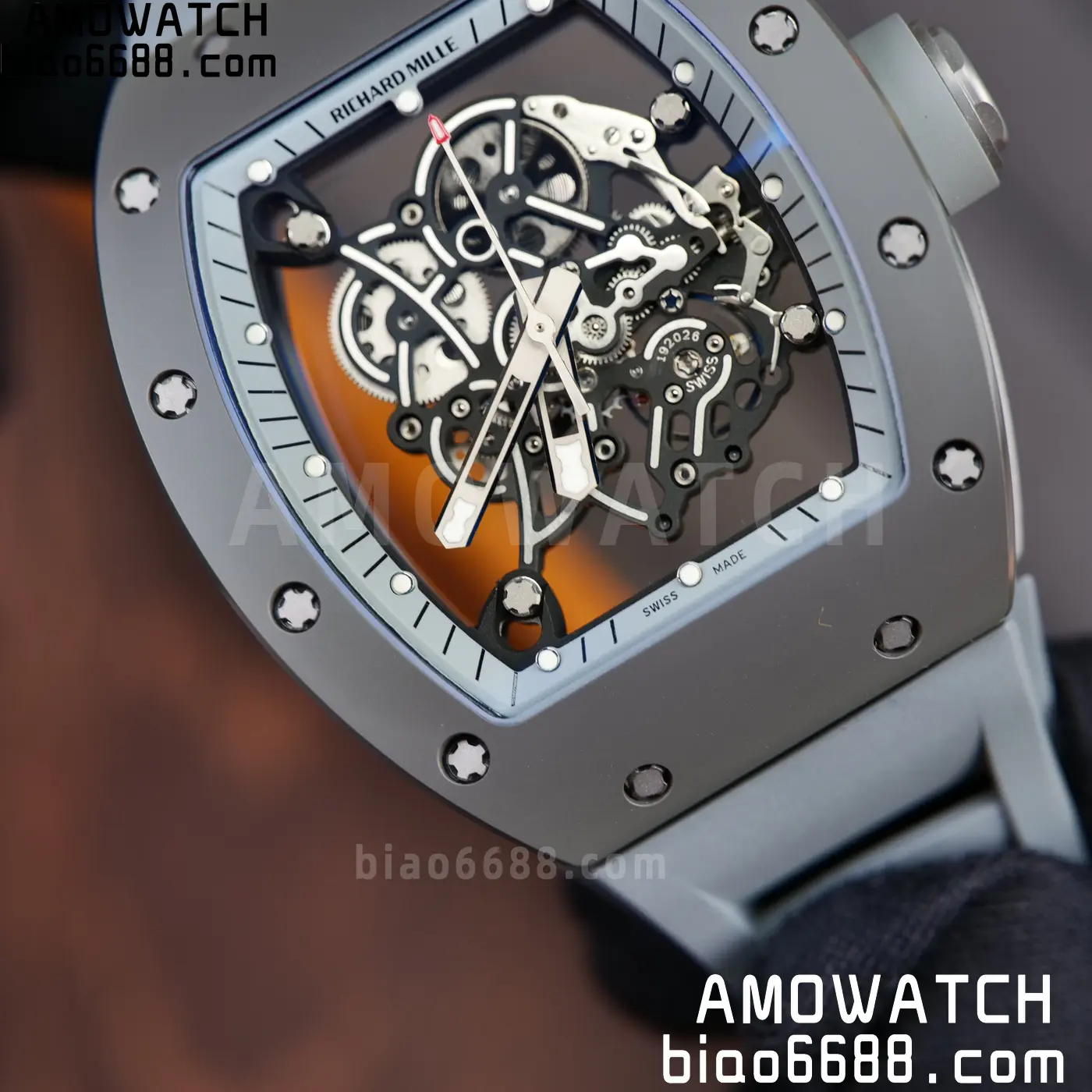RICHARD MILLE RM055 Gray Ceramic A9F 1:1 Best Edition Gray Inner Bezel on Gray Rubber Strap RMUL2 (Free Sprung) 83 991bb21ec6b55c9 AMO Watch