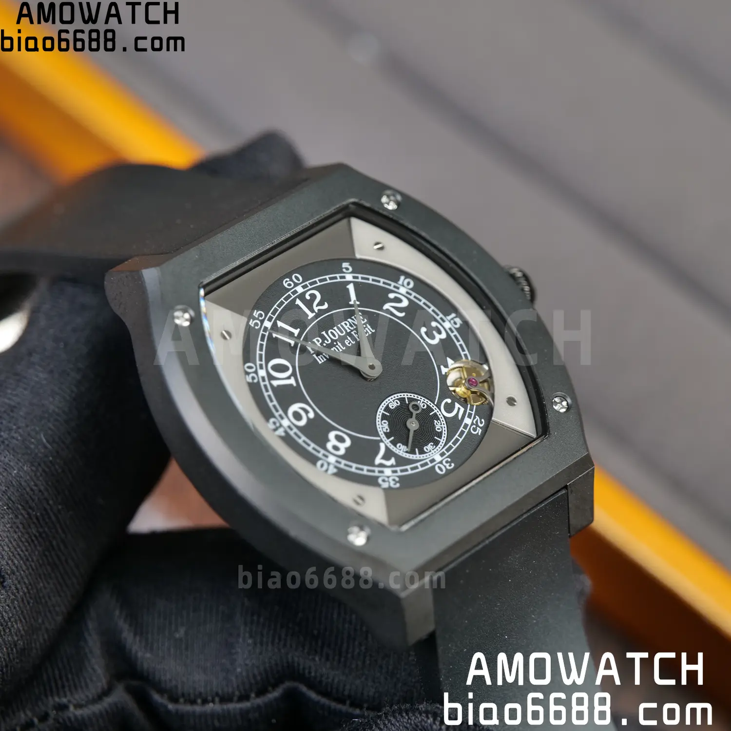 F.P.Journe Elegante PVD FPJF Best Edition Black Dial on Black Rubber Strap Quartz 83 993d0ed524a9b33 阿默表行AmoWatch