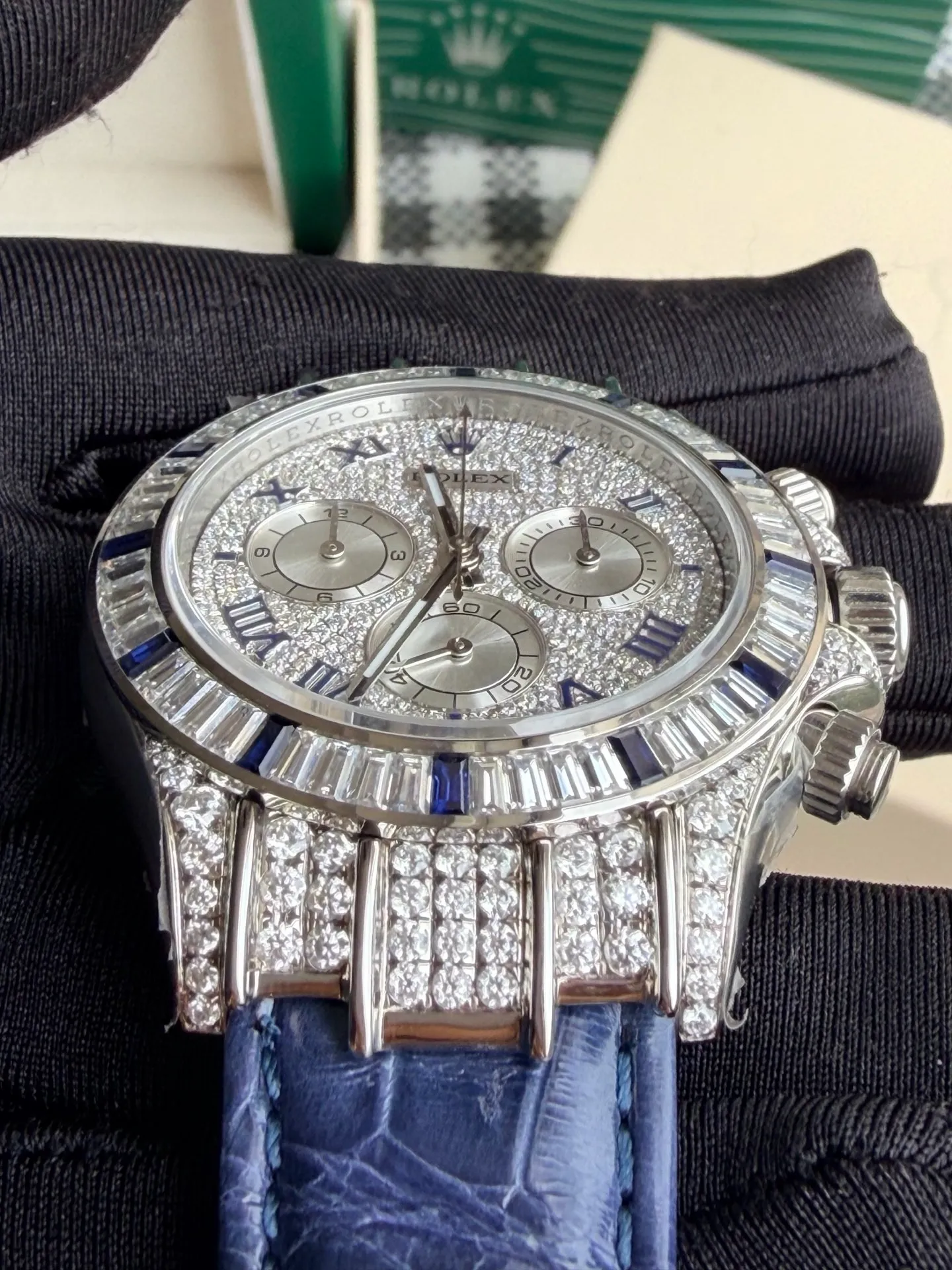 Rolex Daytona PPM Factory Best Edition Mossan Dial on Blue Strap 4130 26 9a6c9793e68bfb4 AMO Watch