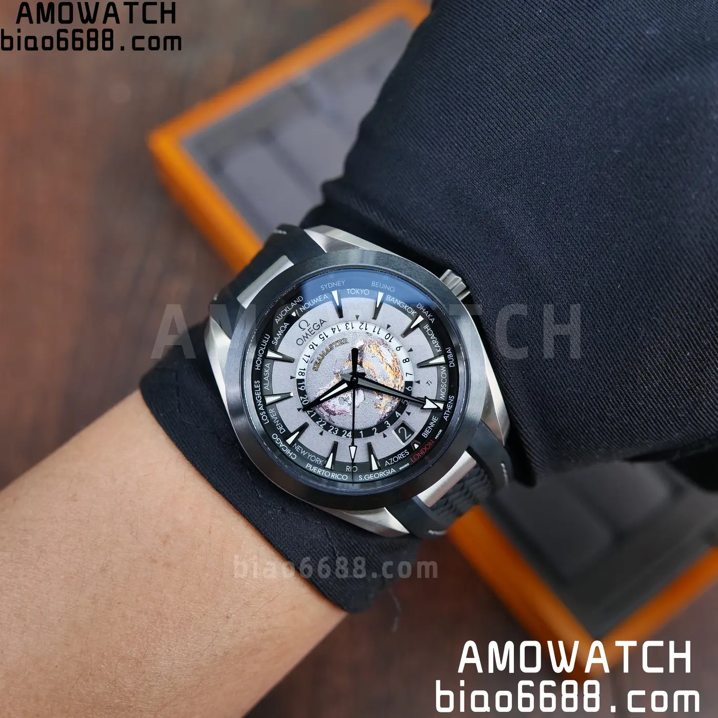 OMEGA Aqua Terra GMT Worldtimer 43mm Titanium VSF 1:1 Best Edition on SS Bracelet A8938 Super Clone 90 9ab72b69726e3ad AMO Watch