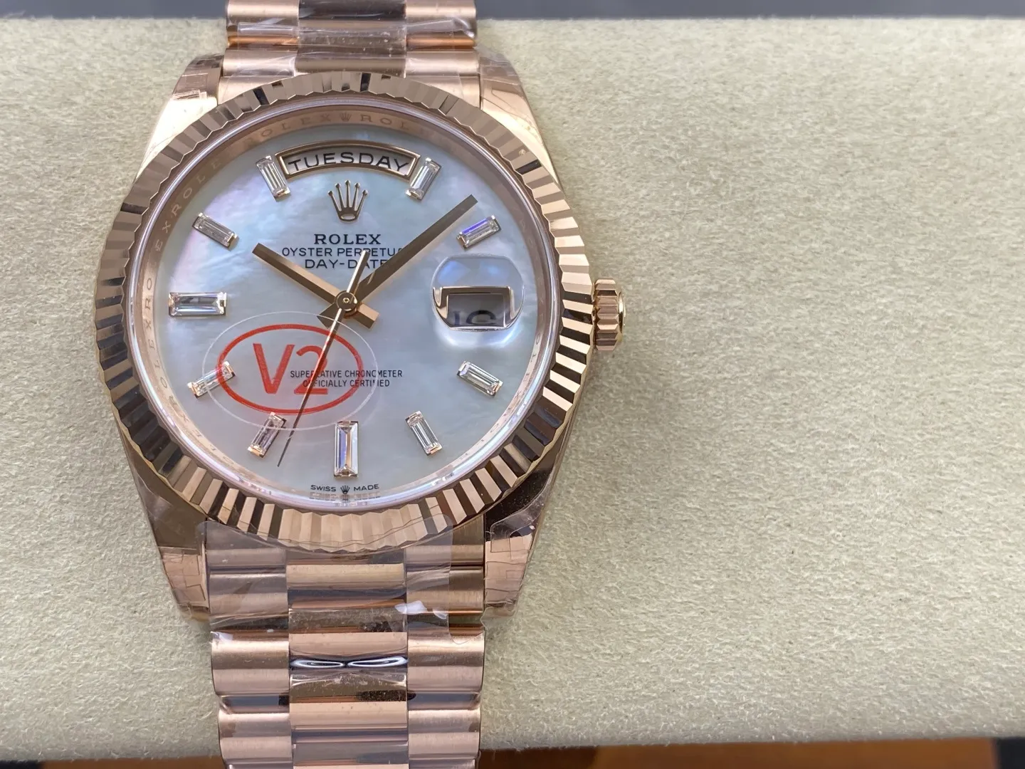 Rolex DayDate 40 228235 VSF 1:1 Best Edition White MOP Crystal Dial on President Bracelet VS3255 V2 Weighted 182g 26 9c800bcda1b709f AMO Watch