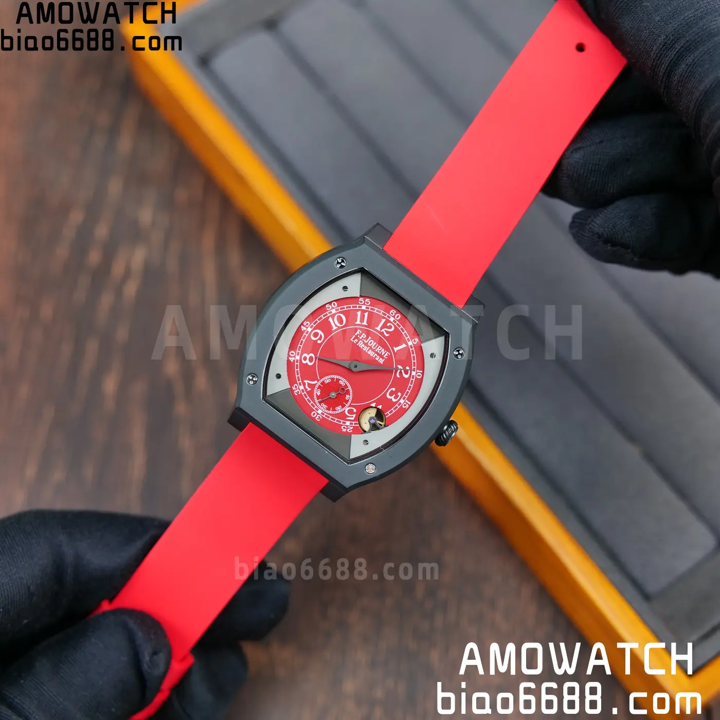 F.P.Journe Elegante PVD FPJF Best Edition Red Dial on Red Rubber Strap Quartz 64 9cd928f8e853142 阿默表行AmoWatch