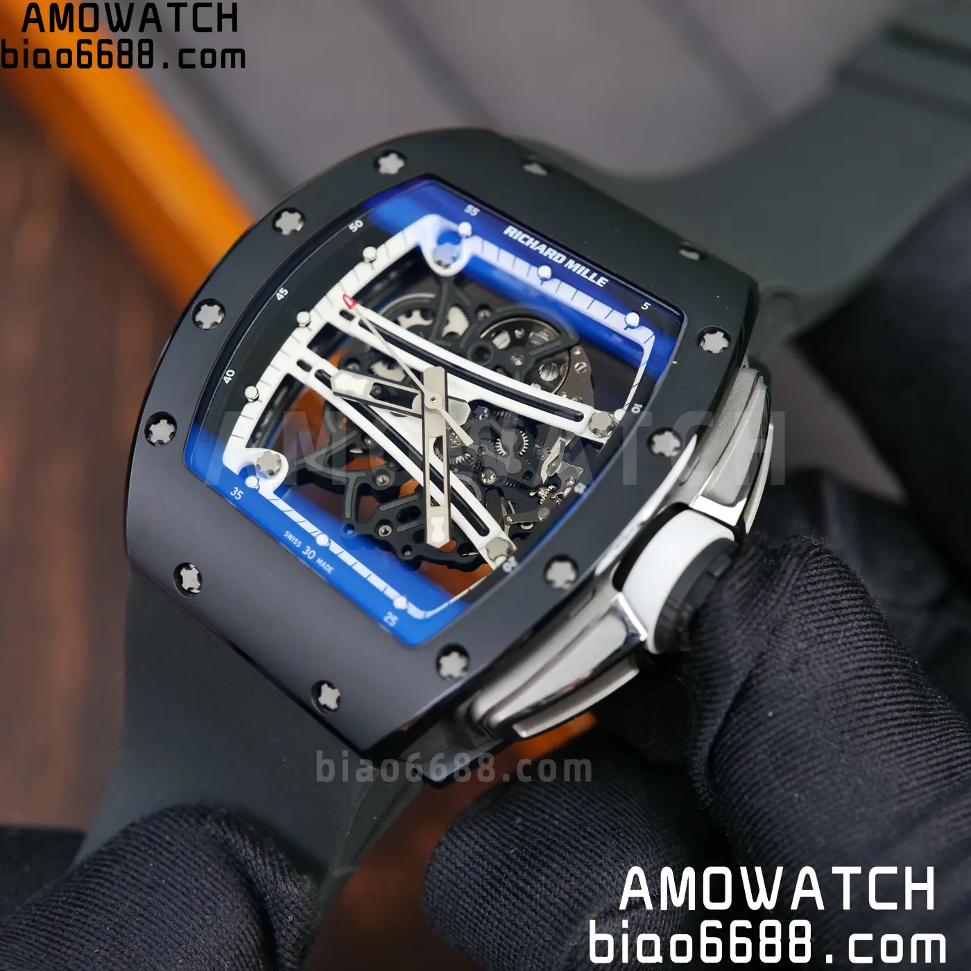 RICHARD MILLE RM61-01 RM6101 A9F 1:1 Best Edition Black Bezel White Strap RMUL3 Free Sprung 94 9d95ddaa0916f09 阿默表行AmoWatch