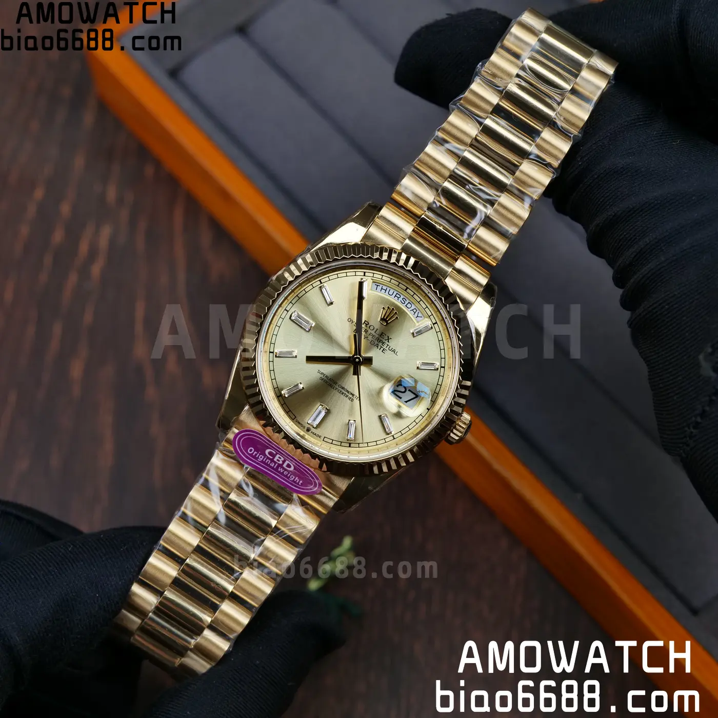 Rolex Day Date 40 YG CBDF 1:1 Best Edition YG Dial on President Bracelet VR3255 (210g) 64 9de04eecbb52644 AMO Watch