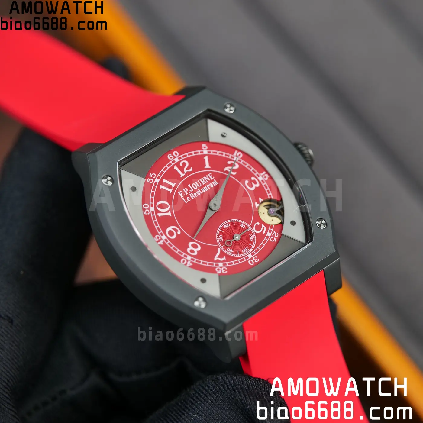 F.P.Journe Elegante PVD FPJF Best Edition Red Dial on Red Rubber Strap Quartz 72 9eadc3b5127a42c 阿默表行AmoWatch