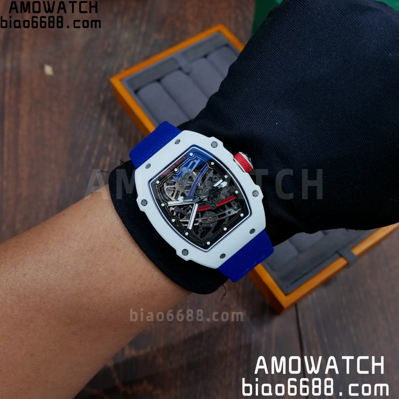 RICHARD MILLE RM67-02 White NTPT RICH Factory 1:1 France Blue/White/Red Skeleton Dial CRMA7 Super Clone 100 a3429824c4b9ede AMO Watch