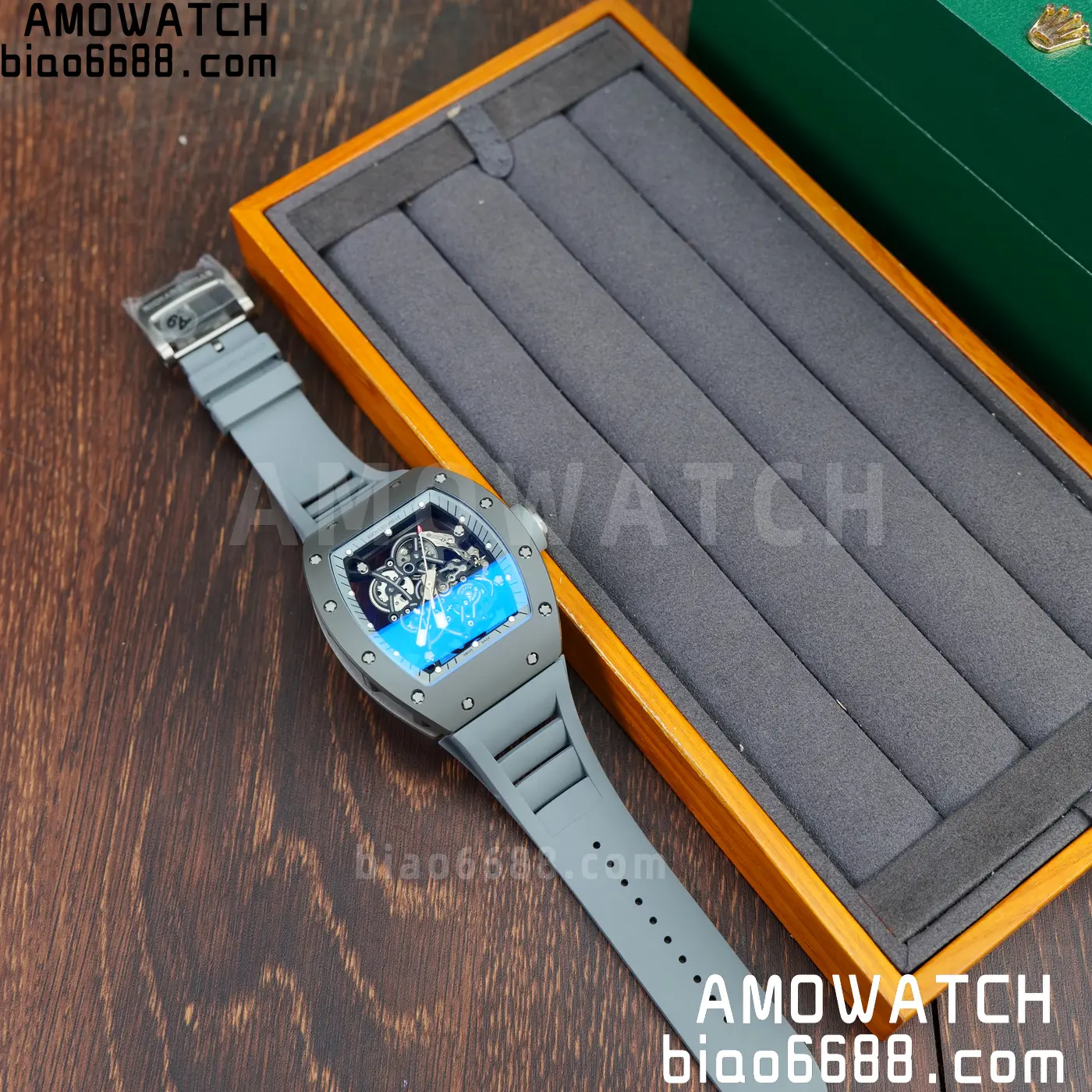 RICHARD MILLE RM055 Gray Ceramic A9F 1:1 Best Edition Gray Inner Bezel on Gray Rubber Strap RMUL2 (Free Sprung) 67 a3e1e8a1a97f019 AMO Watch