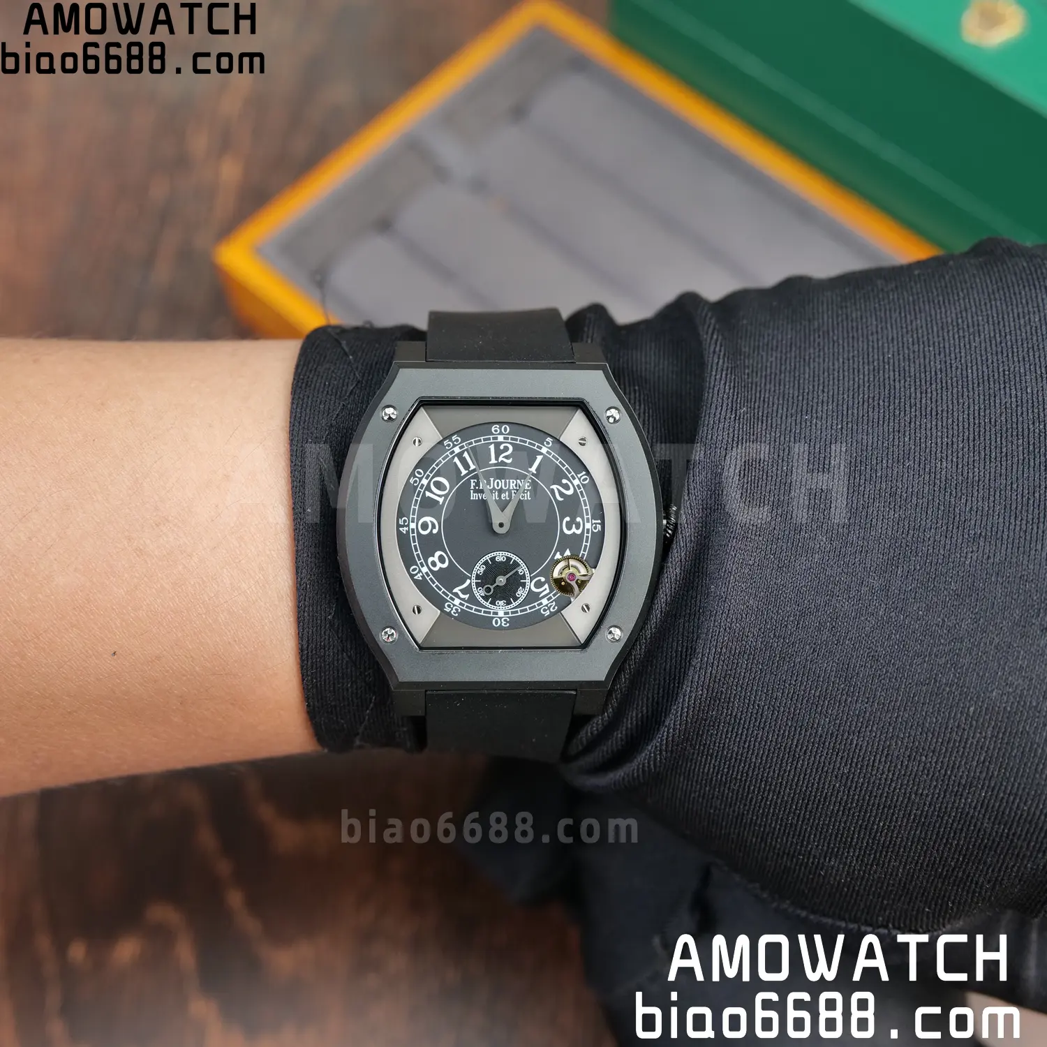 F.P.Journe Elegante PVD FPJF Best Edition Black Dial on Black Rubber Strap Quartz 104 a59d692f1db0c34 阿默表行AmoWatch
