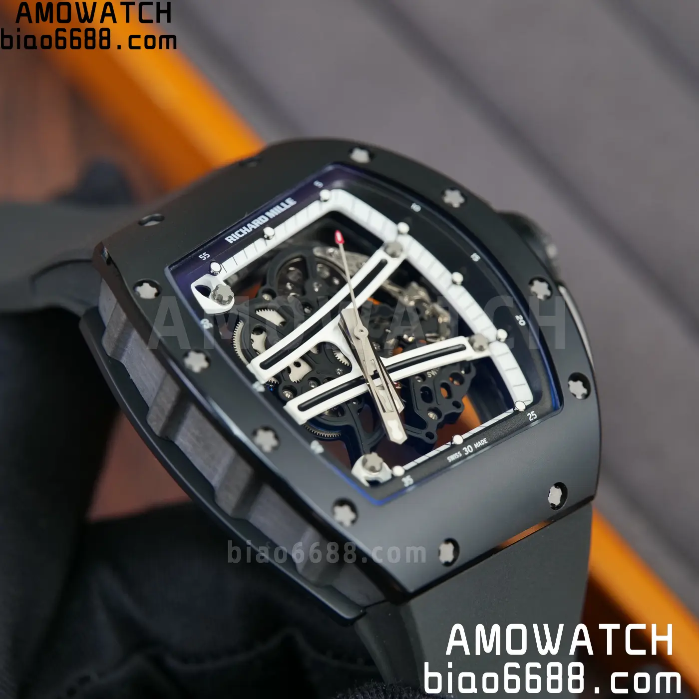 RICHARD MILLE RM61-01 RM6101 A9F 1:1 Best Edition Black Bezel Black Strap RMUL3 Free Sprung 93 a60081ae7e20997 AMO Watch