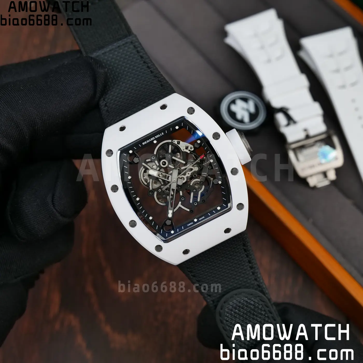 Richard Mille RM055 White Ceramic ZF 1:1 Best Edition on Black Nylon Strap RMUL2 Super Clone V3 60 a763fe9618a9f9e AMO Watch