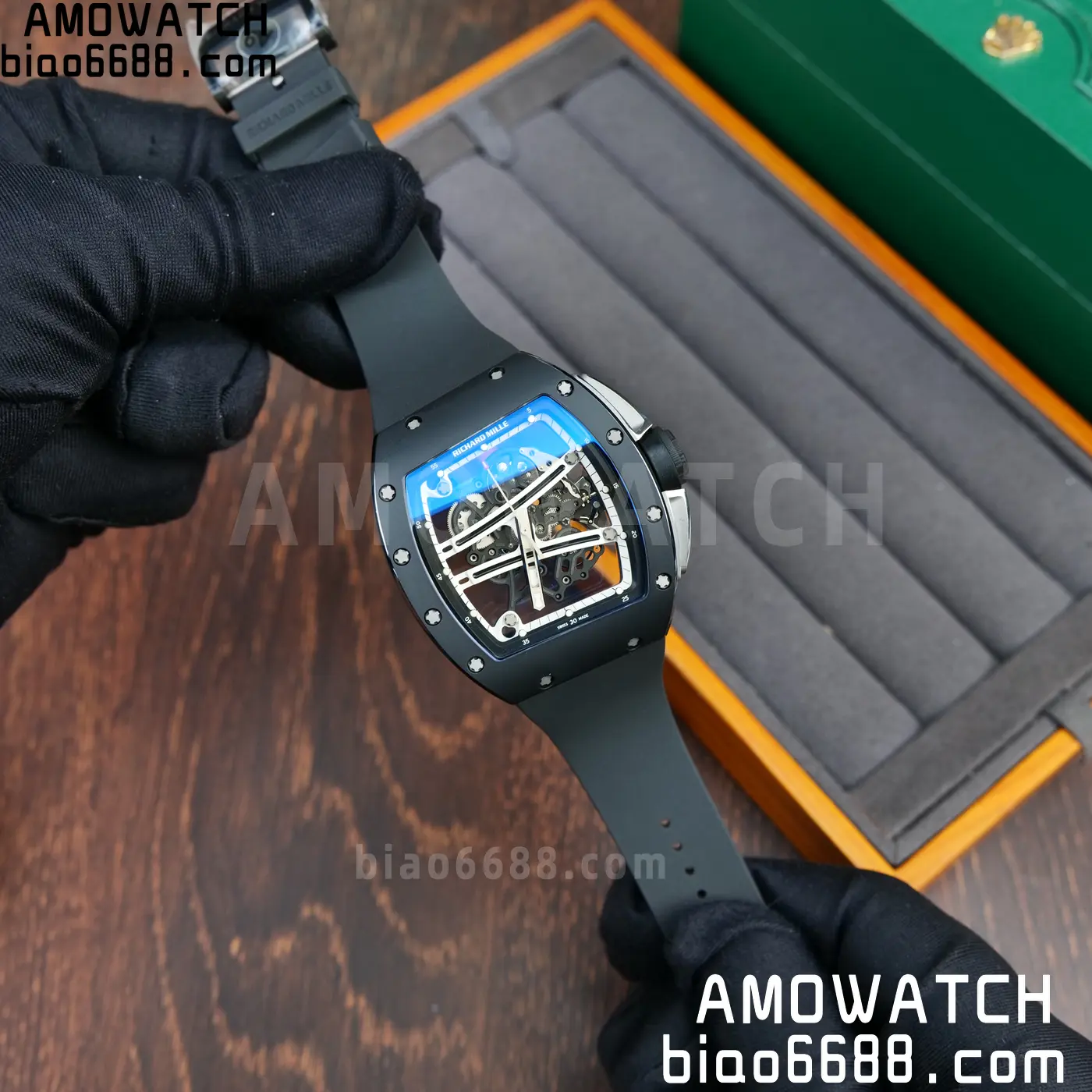 RICHARD MILLE RM61-01 RM6101 A9F 1:1 Best Edition Black Bezel Black Strap RMUL3 Free Sprung 83 a837c7d1402b74f AMO Watch