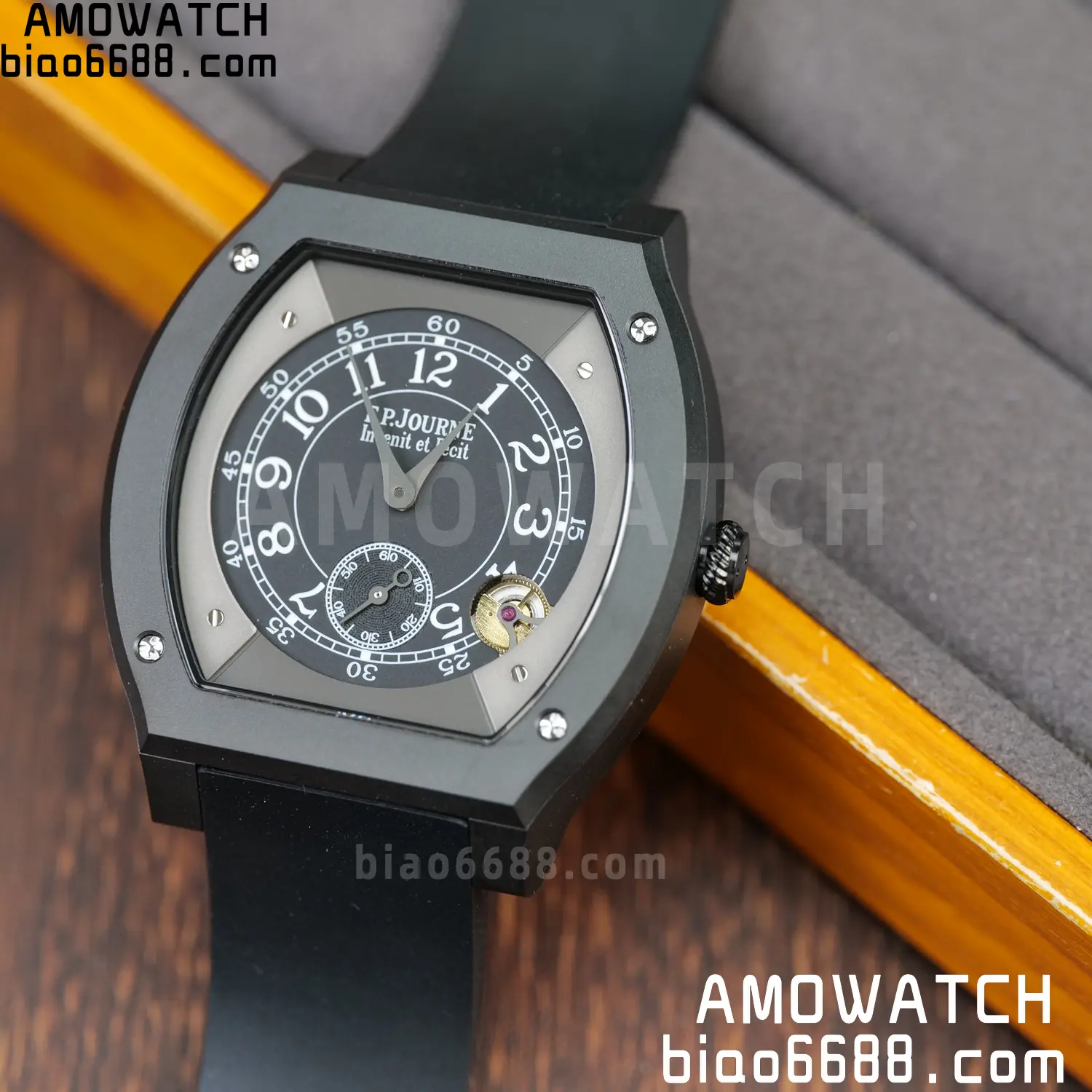 F.P.Journe Elegante PVD FPJF Best Edition Black Dial on Black Rubber Strap Quartz 93 aa7a18814ad998d 阿默表行AmoWatch