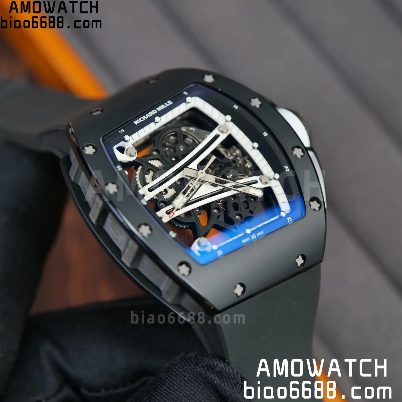 RICHARD MILLE RM61-01 RM6101 A9F 1:1 Best Edition Black Bezel White Strap RMUL3 Free Sprung 93 aacff2d37c66d26 阿默表行AmoWatch