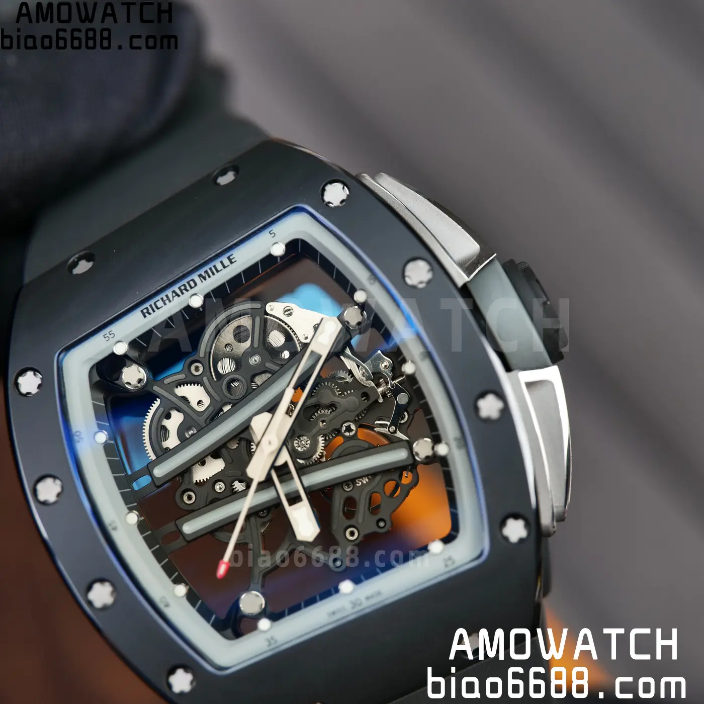 RICHARD MILLE RM61-01 RM6101 A9F 1:1 Best Edition Black Bezel on Black Rubber Strap RMUL3 Free Sprung 66 ad2b5e6fc738ba4 阿默表行AmoWatch