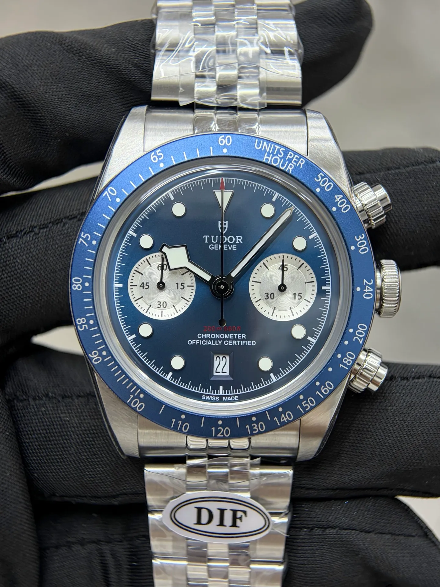 Tudor Black Bay Chrono SS DIF 1:1 Best Edition Blue Dial on SS Bracelet DD7750 21 ad64439f11d47d7 AMO Watch