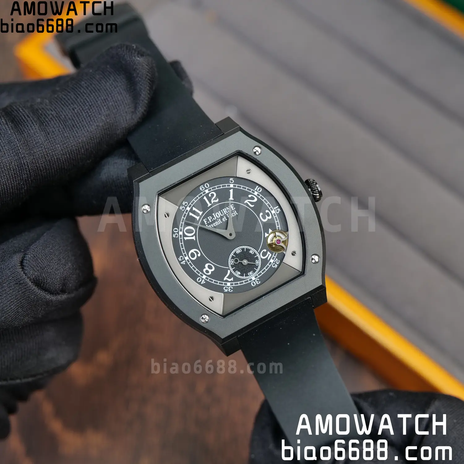 F.P.Journe Elegante PVD FPJF Best Edition Black Dial on Black Rubber Strap Quartz 73 adc5ee7ecf5c24a 阿默表行AmoWatch