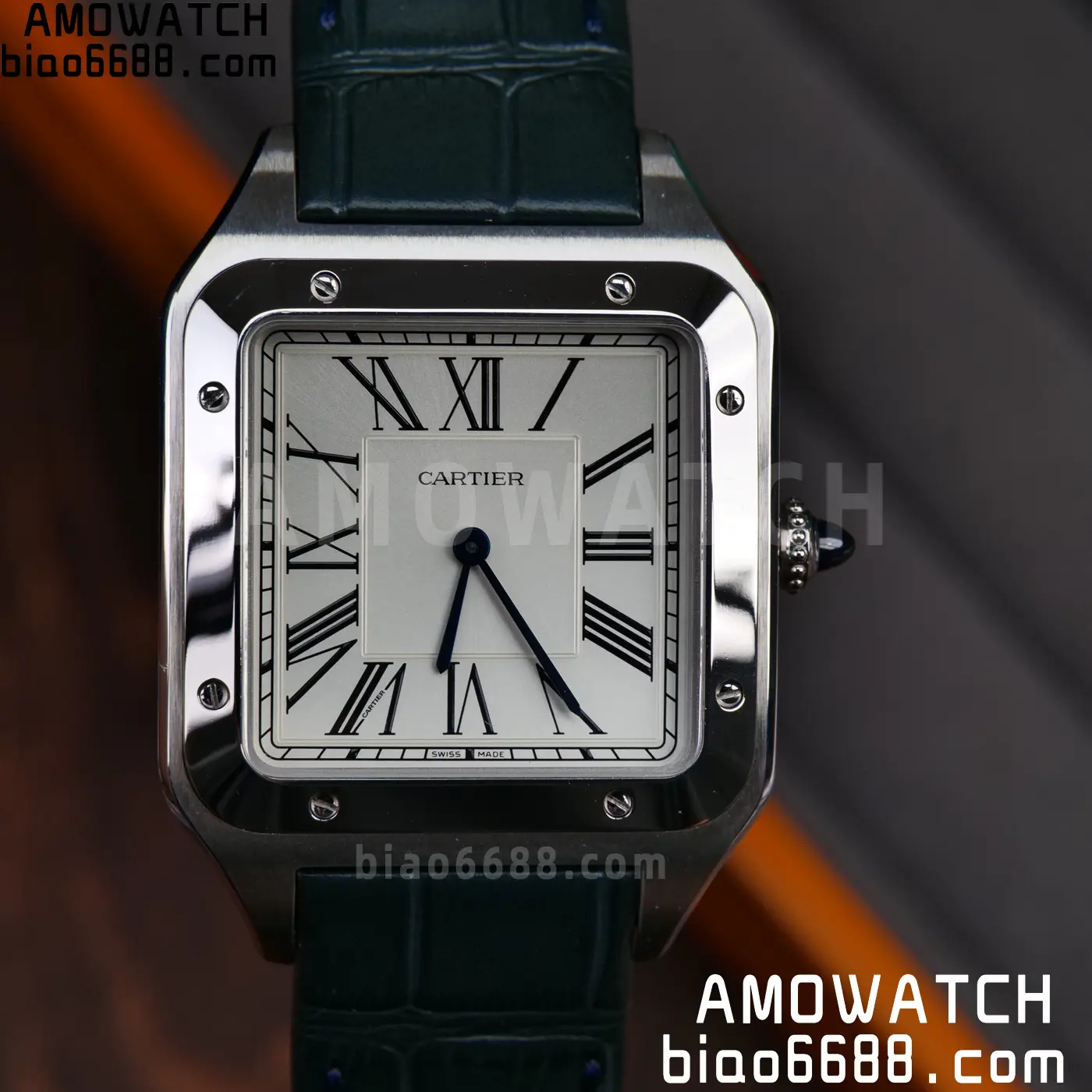 Cartier Santos Dumont WSSA0022 Large F1 Factory 1:1 Best Edition white Dial on Blue Strap Quartz 27 adf7e1a1af3e4ac AMO Watch