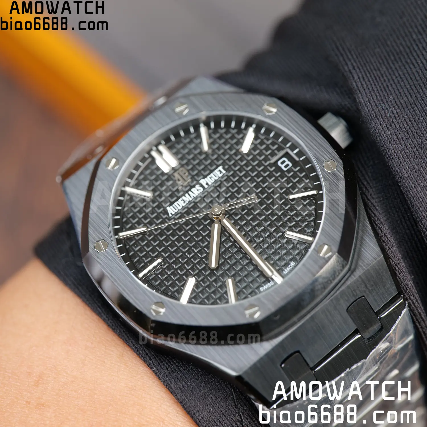 AP Royal Oak 41mm 15500 Black Ceramic ZF 1:1 Best Edition Black Dial on Ceramic Bracelet SA4302 Free Spring 119 ae162a58e2ab784 AMO Watch
