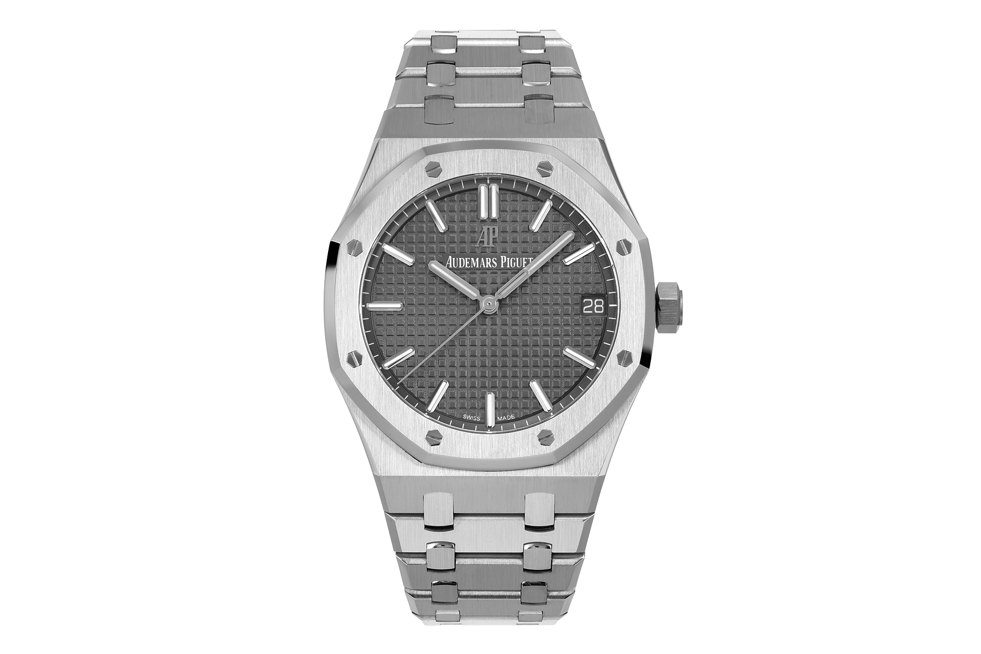 AP Royal Oak 41mm 15500 SS ZF 1:1 Best Edition Gray Textured Dial on SS Bracelet SA4302 Super Clone V4 (Free Sprung) 19 af563a79bec69e2 AMO Watch