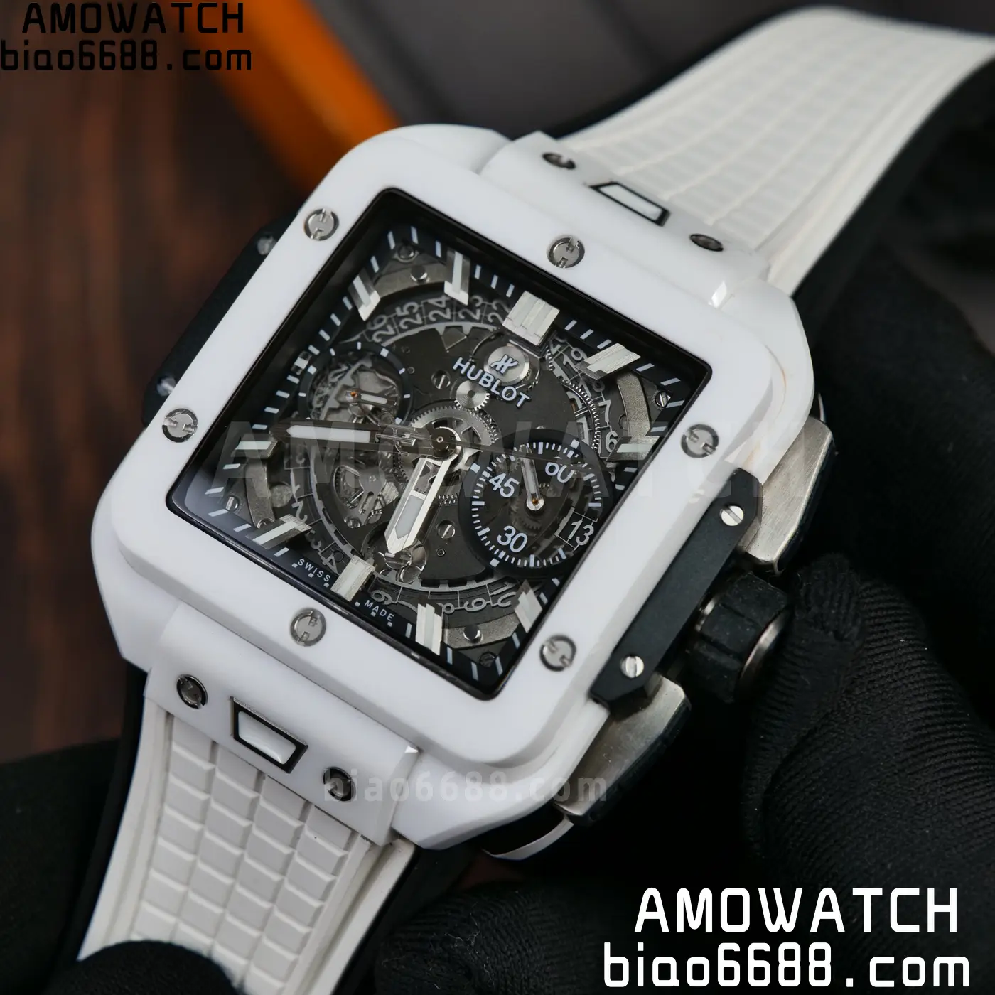 Hublot Square Bang Unico White Ceramic BBF 1:1 Best Edition on Rubber Strap A1280 68 afe8ce2b3a54b48 AMO Watch