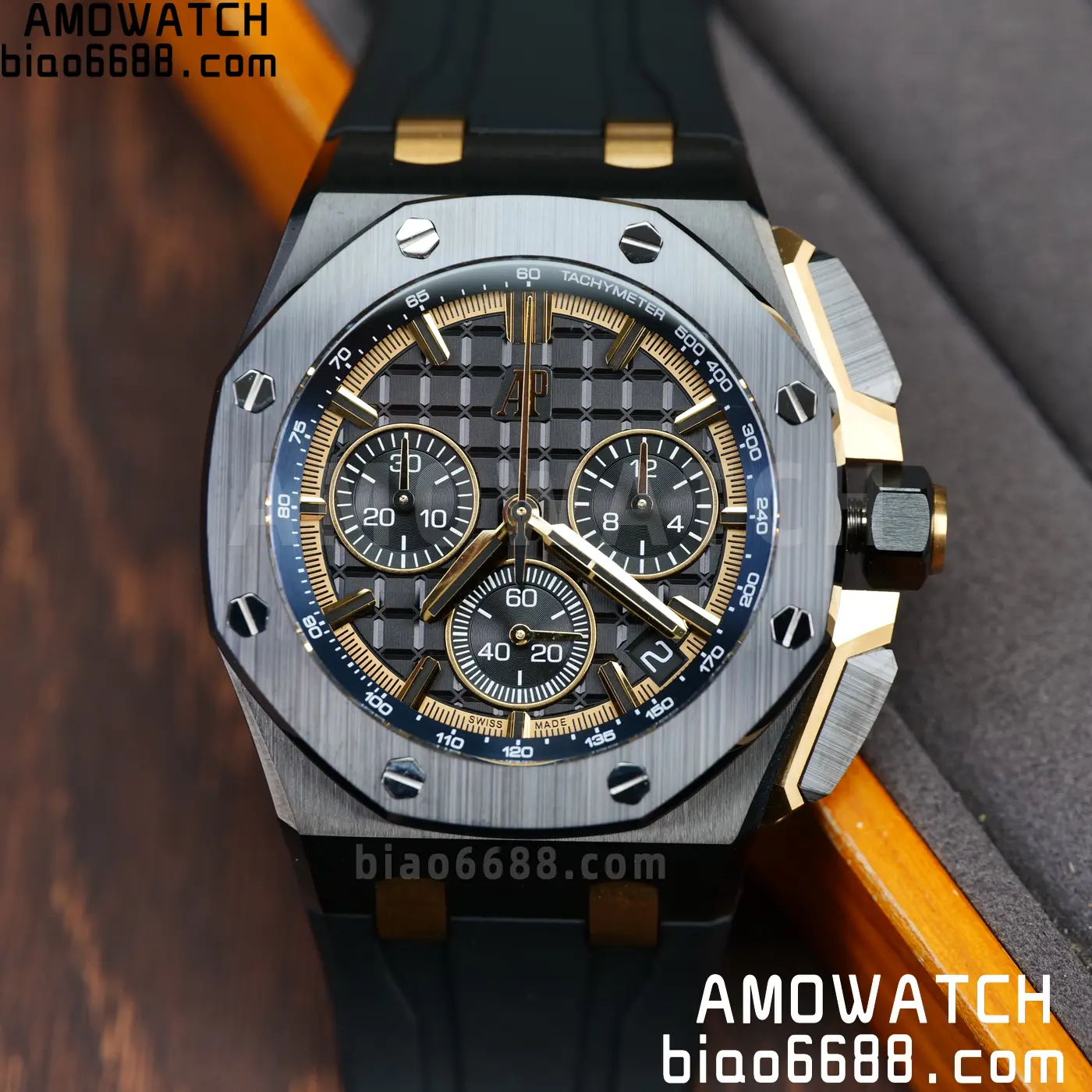 AP Royal Oak Offshore 26420 Black Ceramic DDF 1:1 Best Edition Black/YG Dial on Black Rubber Strap DD4401 Super Clone 88 b0ecfdb3632fe89 AMO Watch