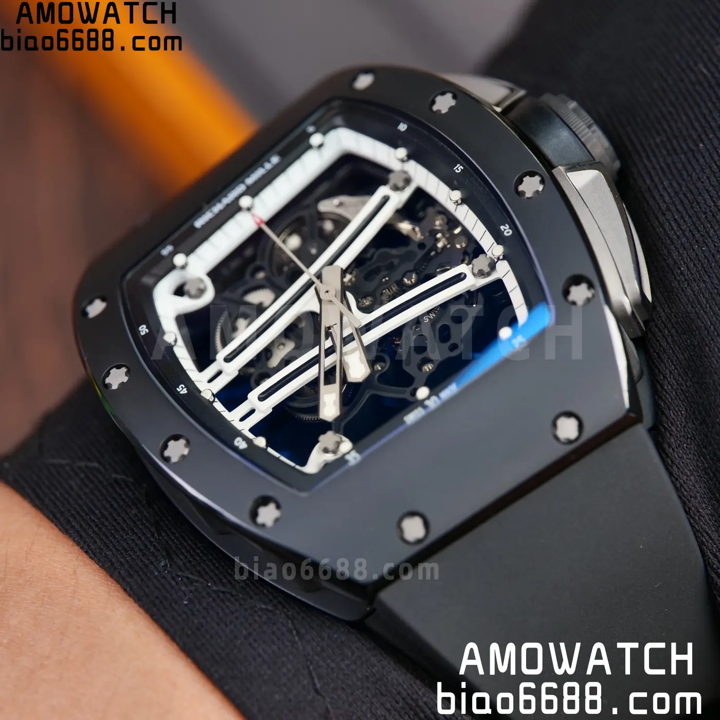 RICHARD MILLE RM61-01 RM6101 A9F 1:1 Best Edition Black Bezel Black Strap RMUL3 Free Sprung 113 b1a114ea9d0e4a0 AMO Watch