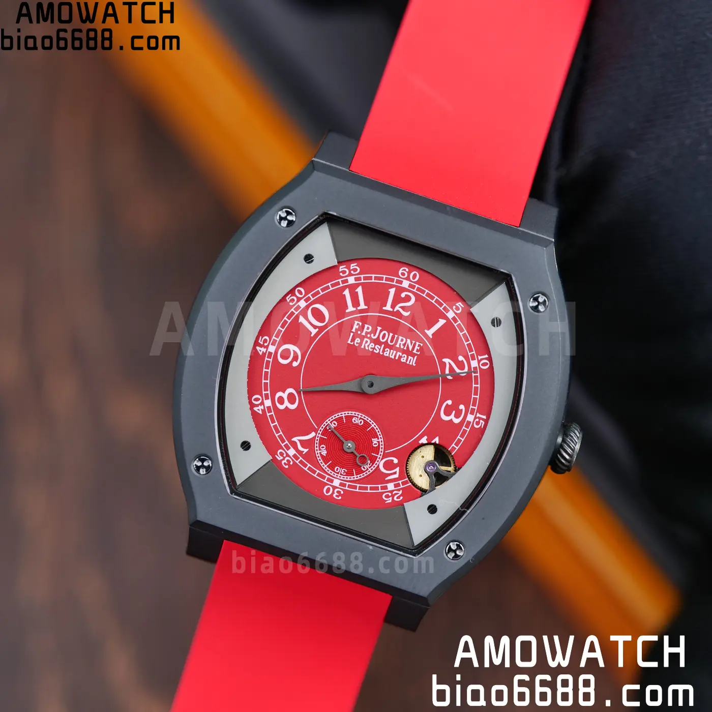 F.P.Journe Elegante PVD FPJF Best Edition Red Dial on Red Rubber Strap Quartz 79 b245610e2e38034 阿默表行AmoWatch