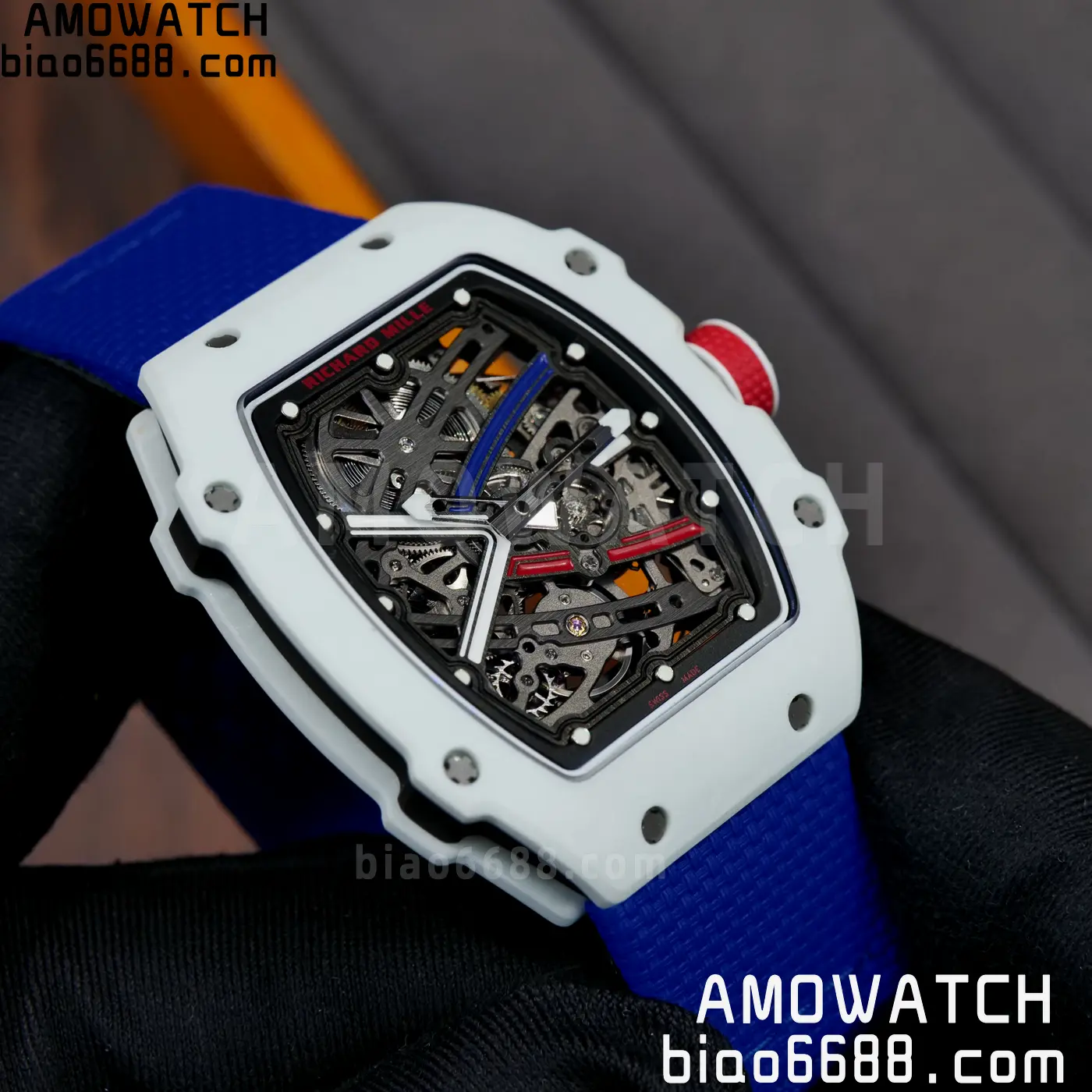 RICHARD MILLE RM67-02 White NTPT RICH Factory 1:1 France Blue/White/Red Skeleton Dial CRMA7 Super Clone 80 b3a4248b4ae4b24 AMO Watch