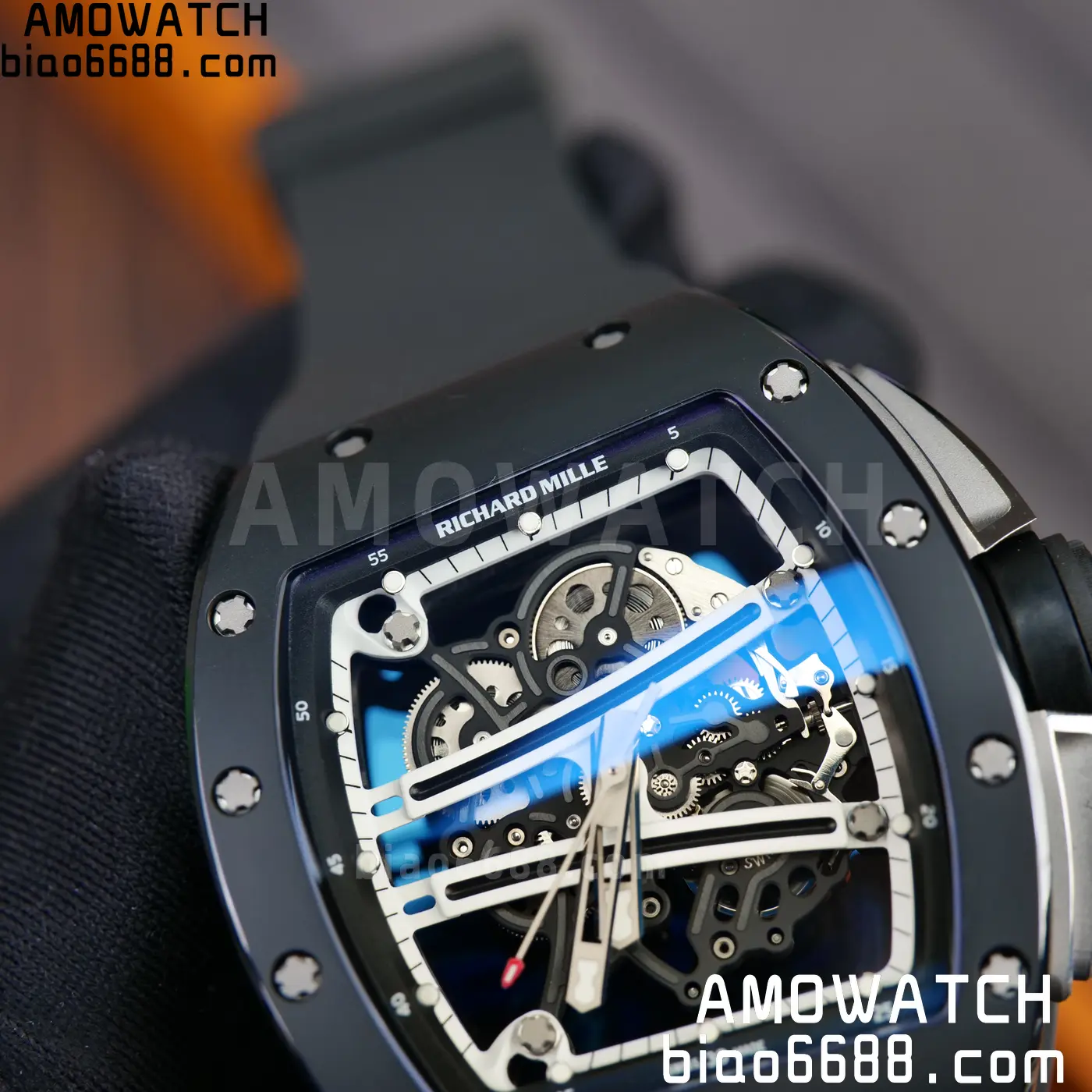 RICHARD MILLE RM61-01 RM6101 A9F 1:1 Best Edition Black Bezel Black Strap RMUL3 Free Sprung 100 b4ae8cb4ca9960f AMO Watch