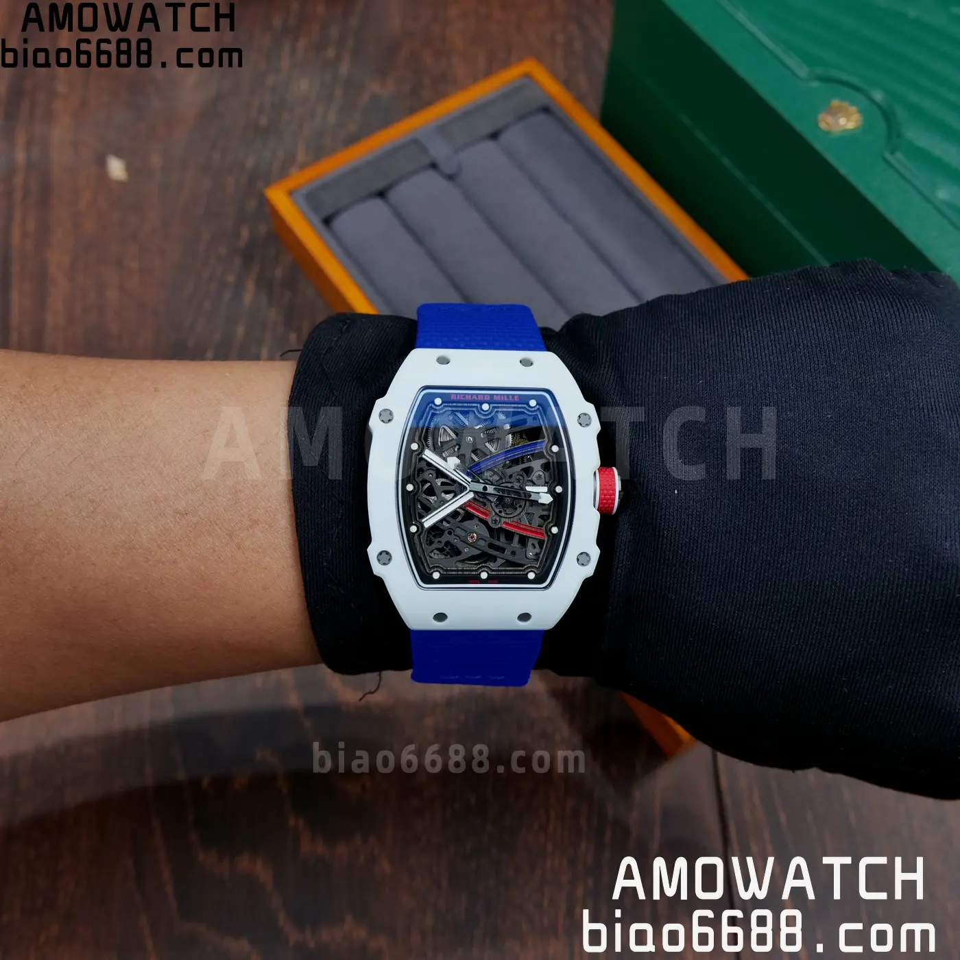 RICHARD MILLE RM67-02 White NTPT RICH Factory 1:1 France Blue/White/Red Skeleton Dial CRMA7 Super Clone 99 b500cb62b894e18 AMO Watch