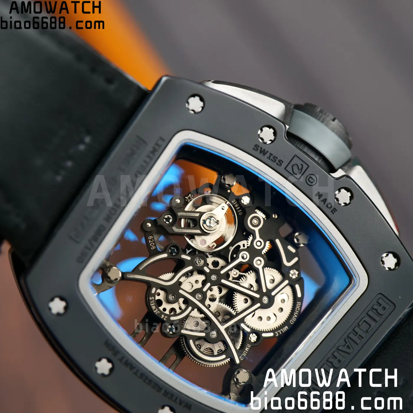 RICHARD MILLE RM61-01 RM6101 A9F 1:1 Best Edition Black Bezel on Gray Nylon Strap RMUL3 Free Sprung 89 b991dedb4db7ab2 AMO Watch