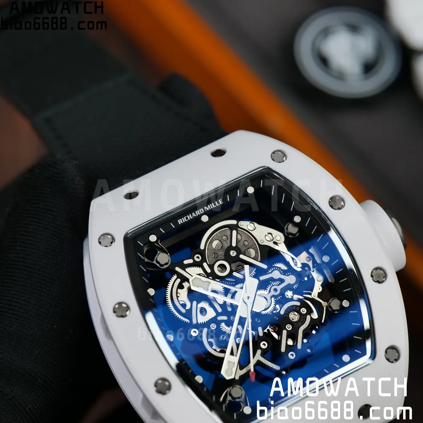 Richard Mille RM055 White Ceramic ZF 1:1 Best Edition on Black Nylon Strap RMUL2 Super Clone V3 74 ba06b9ca9e260bc AMO Watch