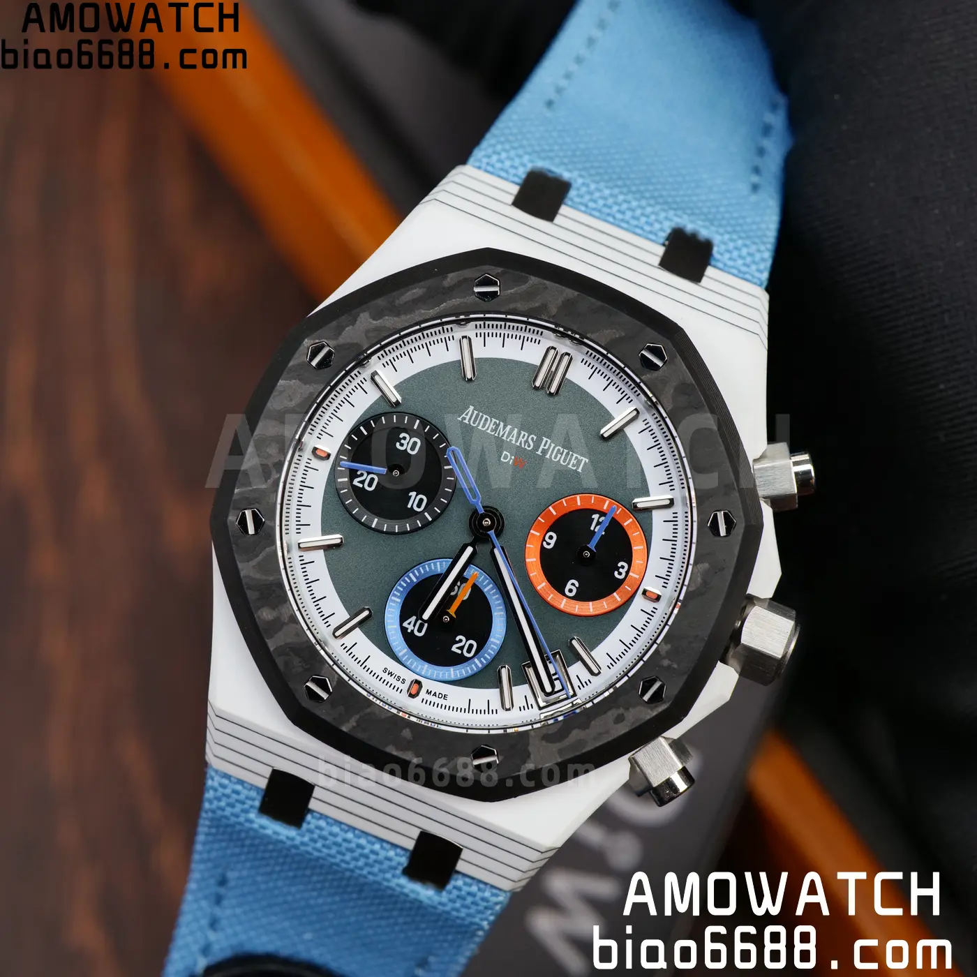 AP Royal Oak Chrono DIW 26240 41mm Quartz Fiber/NY Green Dial APF SH4401 87 bc6e0b4cbf71139 AMO Watch
