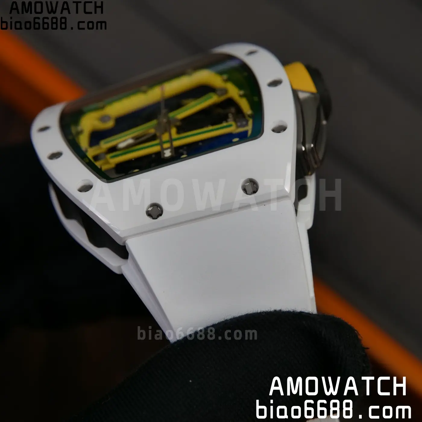 RICHARD MILLE RM61-01 RM6101 A9F 1:1 Best Edition White Bezel on White Rubber Strap RMUL3 Free Sprung 107 bd9dbef2a39c492 AMO Watch