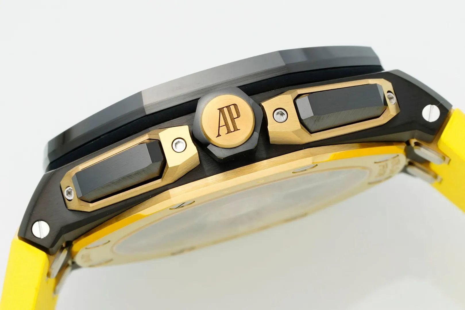 AP Royal Oak Offshore 26420 Black Ceramic DDF 1:1 Best Edition Black/YG Dial on Yellow Rubber Strap DD4401 Super Clone 24 bdc381620c710ad AMO Watch