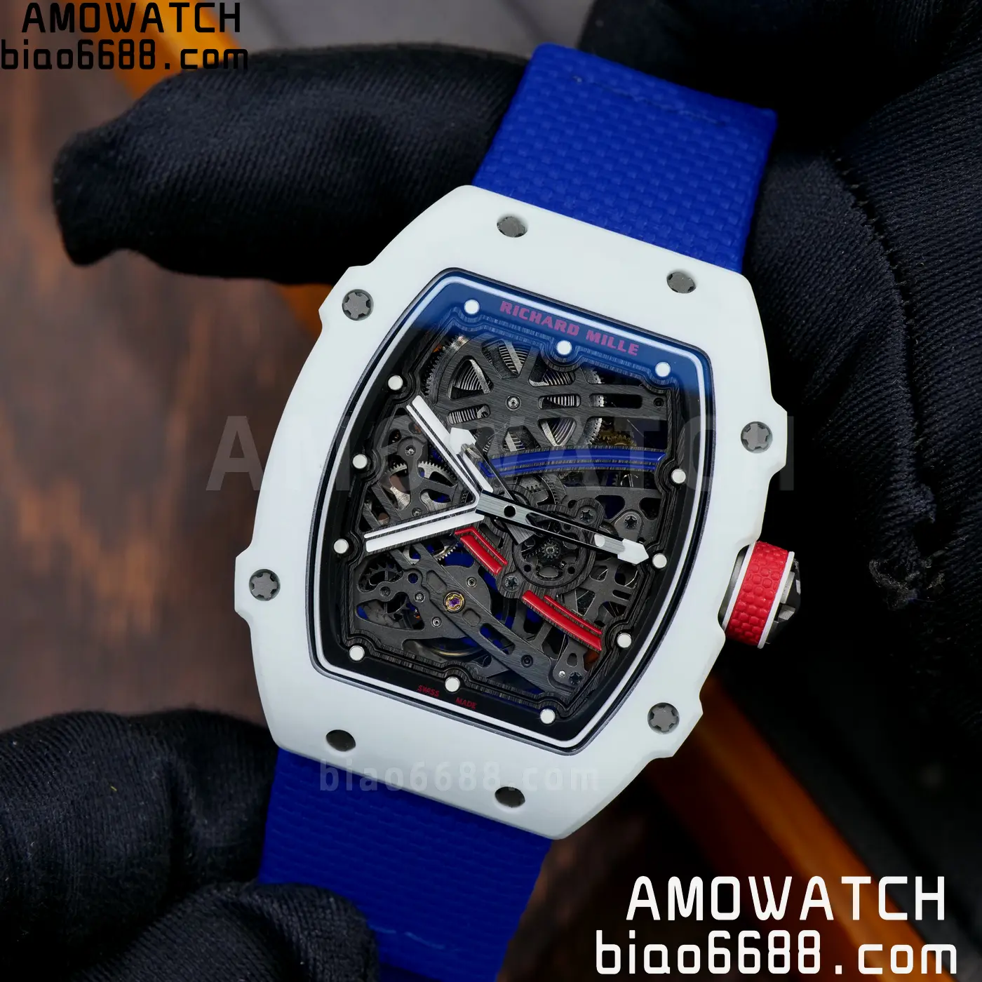 RICHARD MILLE RM67-02 White NTPT RICH Factory 1:1 France Blue/White/Red Skeleton Dial CRMA7 Super Clone 90 be27d99c811048b AMO Watch