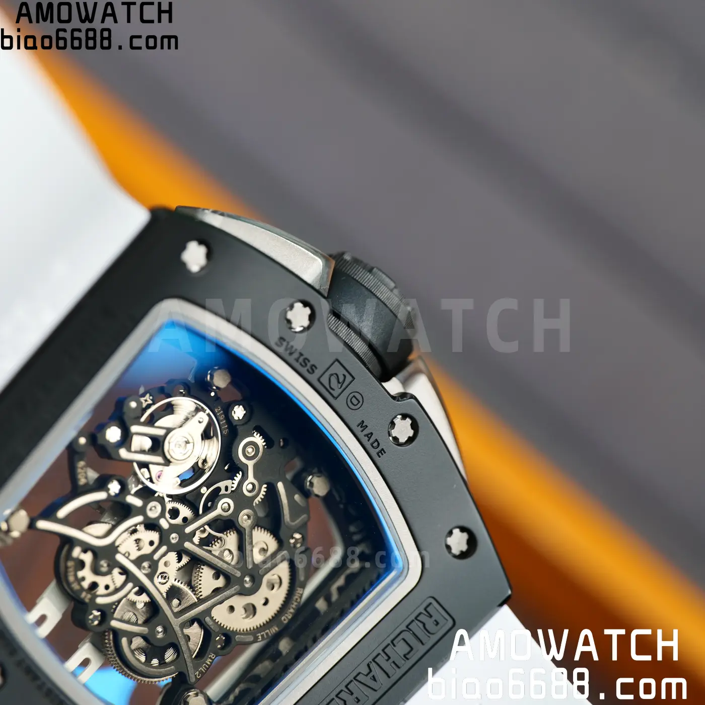 RICHARD MILLE RM61-01 RM6101 A9F 1:1 Best Edition Black Bezel on White Rubber Strap RMUL3 Free Sprung 106 bec3d78797c3381 AMO Watch