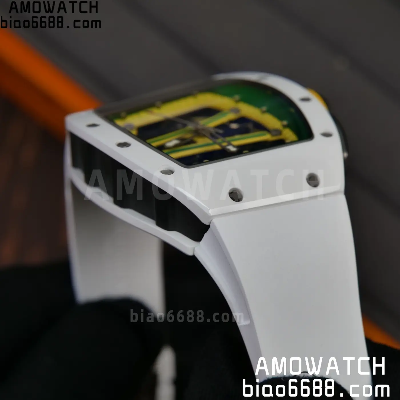 RICHARD MILLE RM61-01 RM6101 A9F 1:1 Best Edition White Bezel on White Rubber Strap RMUL3 Free Sprung 94 bed6a4386af79f9 AMO Watch