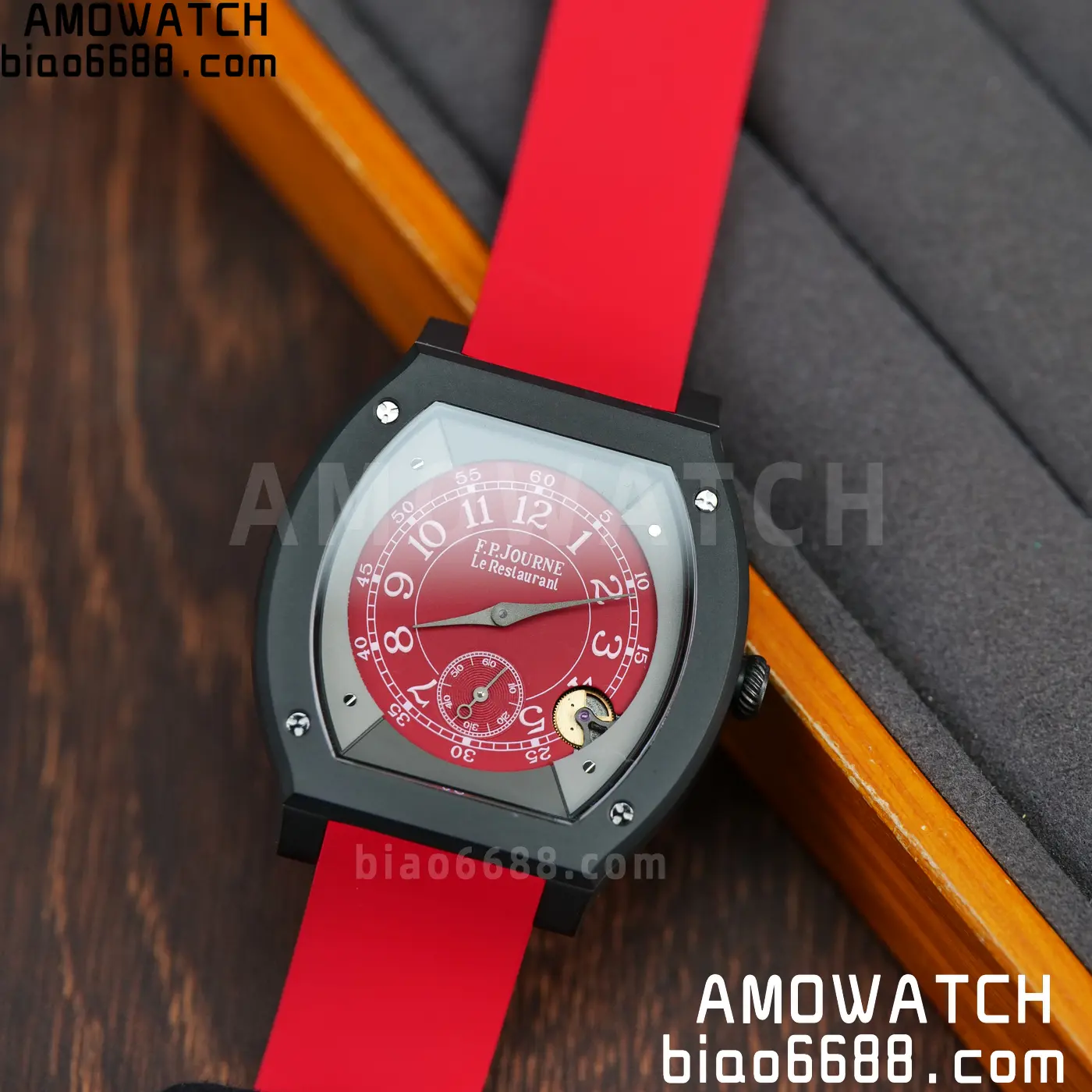 F.P.Journe Elegante PVD FPJF Best Edition Red Dial on Red Rubber Strap Quartz 80 bfde3043314a5ff 阿默表行AmoWatch