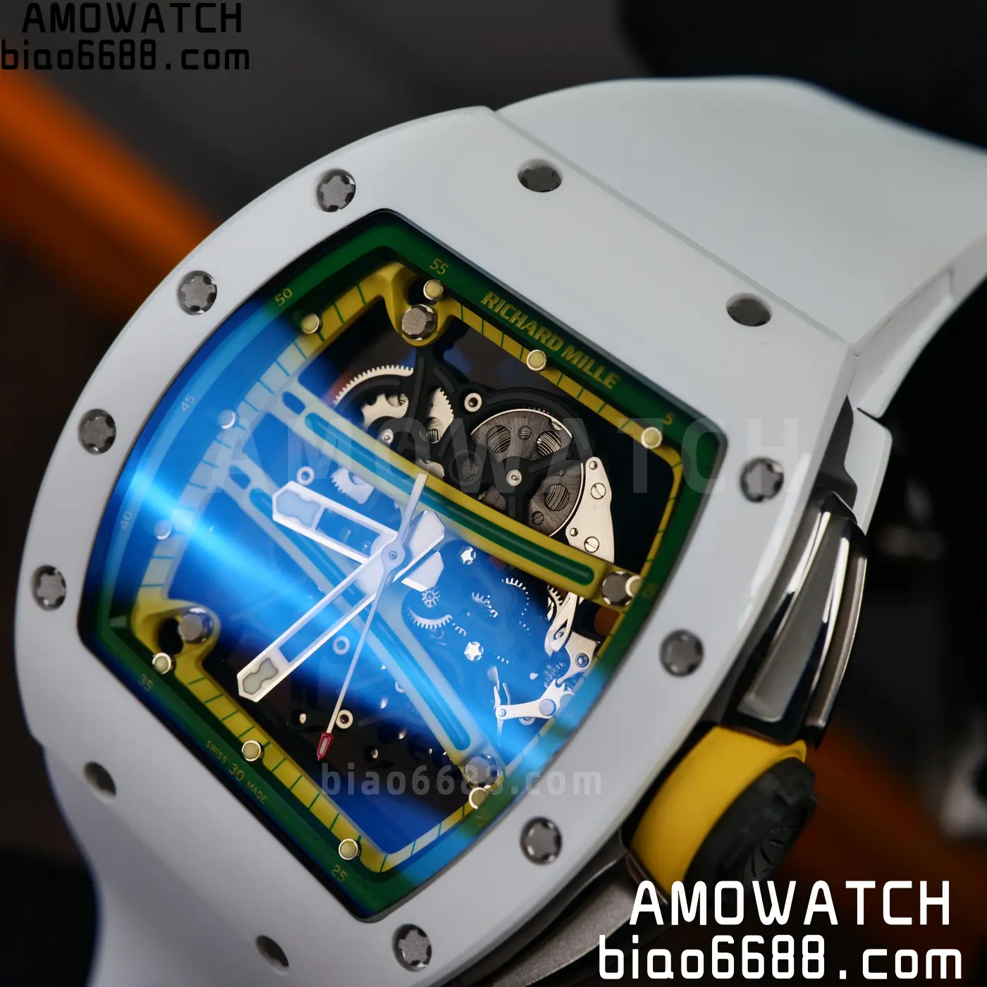 RICHARD MILLE RM61-01 RM6101 A9F 1:1 Best Edition White Bezel on White Rubber Strap RMUL3 Free Sprung 109 c076a2f618b125e AMO Watch