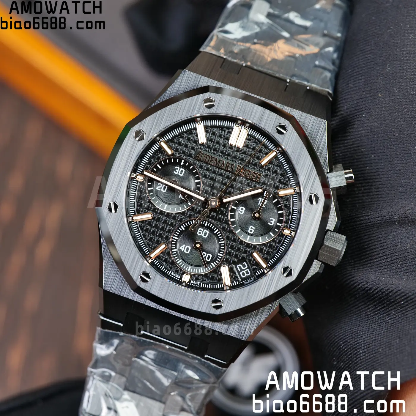 AP Royal Oak Chrono 26240 Black Ceramic ZF 1:1 Best Edition on Ceramic Bracelet SA4401 Super Clone V2 (Free Sprung) 85 c3569e5daec429f AMO Watch